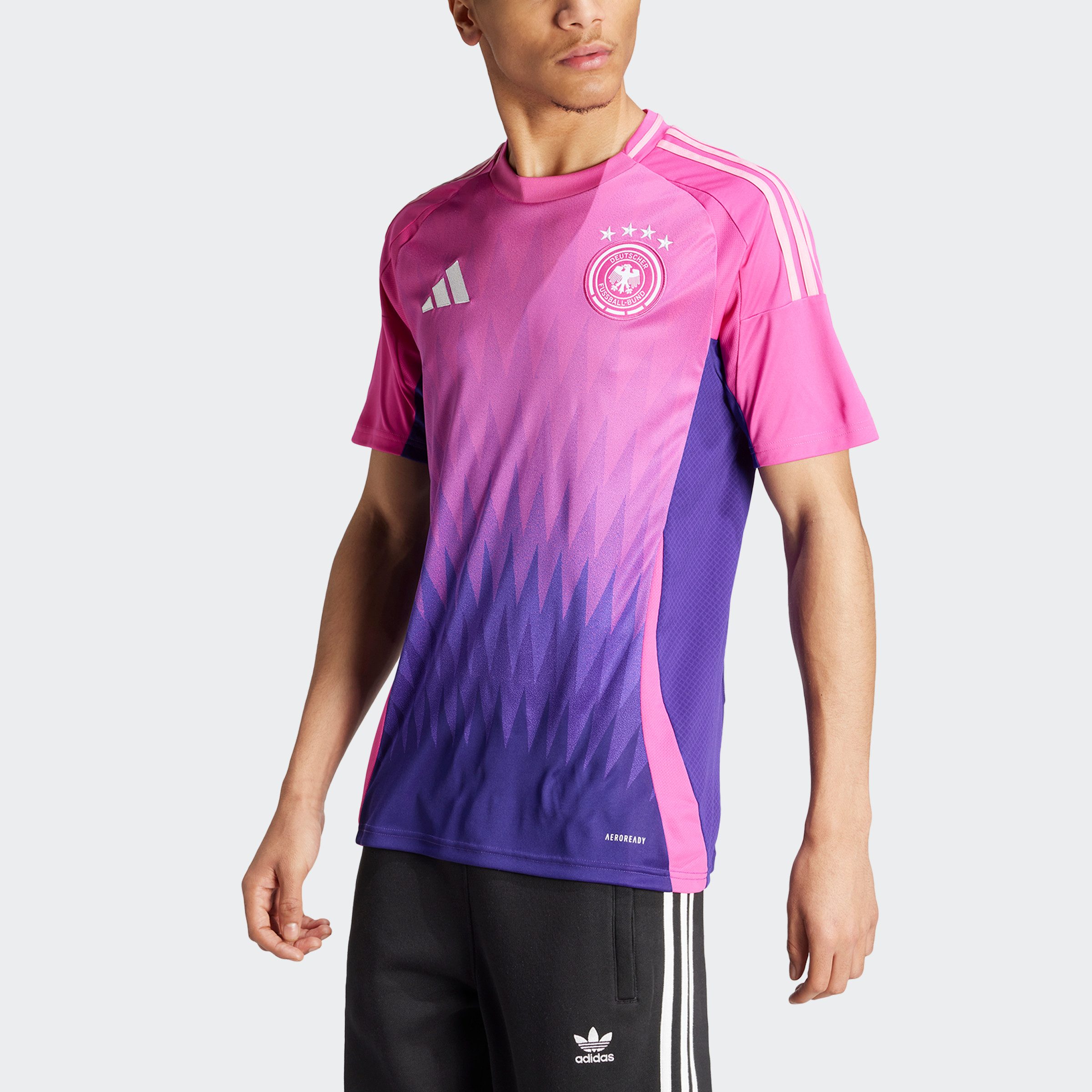 Adidas Germany 2024 25 Away Shirt Semi Lucid Fuchsia Team Colleg Purple- Heren Semi Lucid Fuchsia Team Colleg Purple