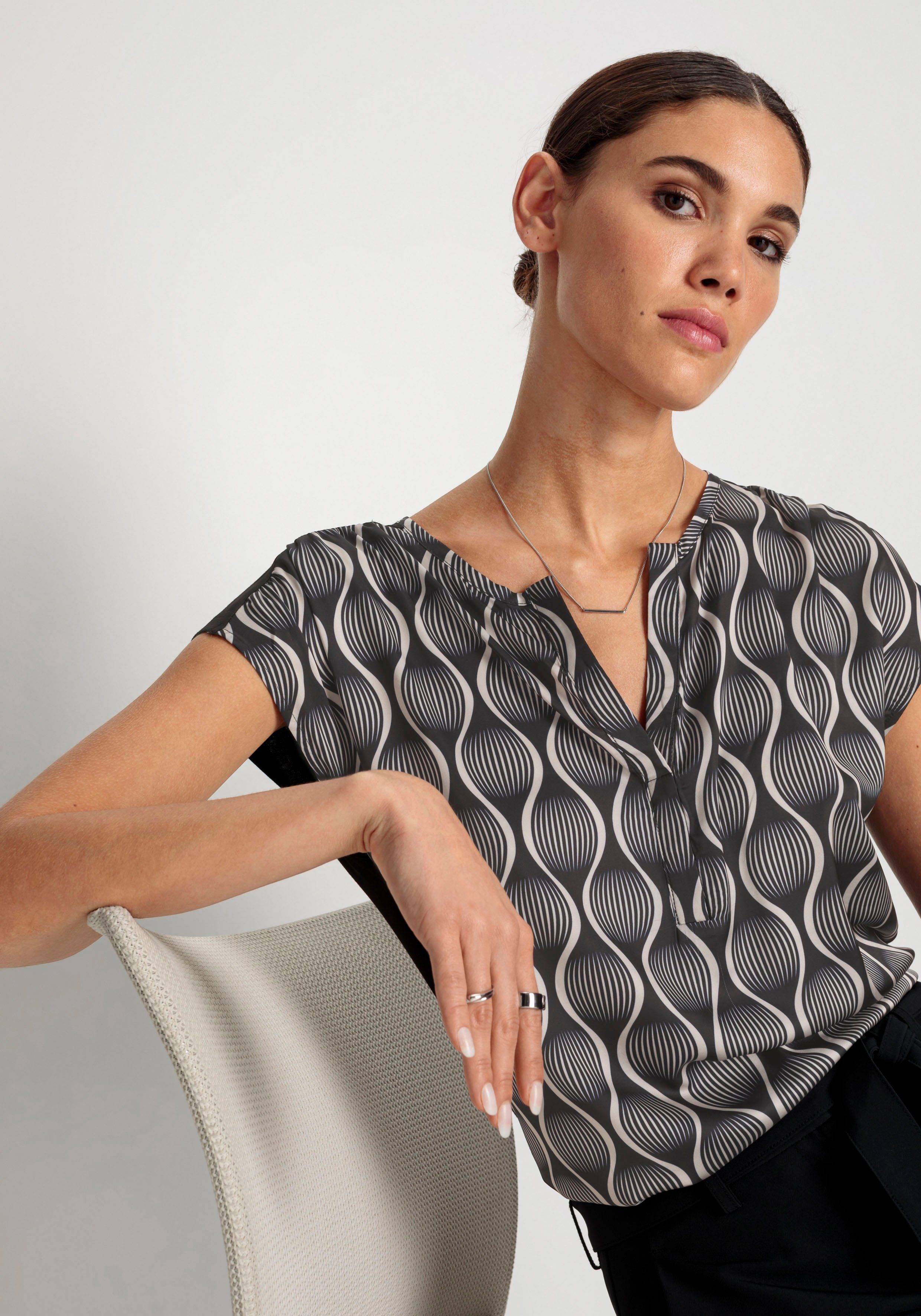 HECHTER PARIS Shirtblouse met elegante allover-print - nieuwe collectie