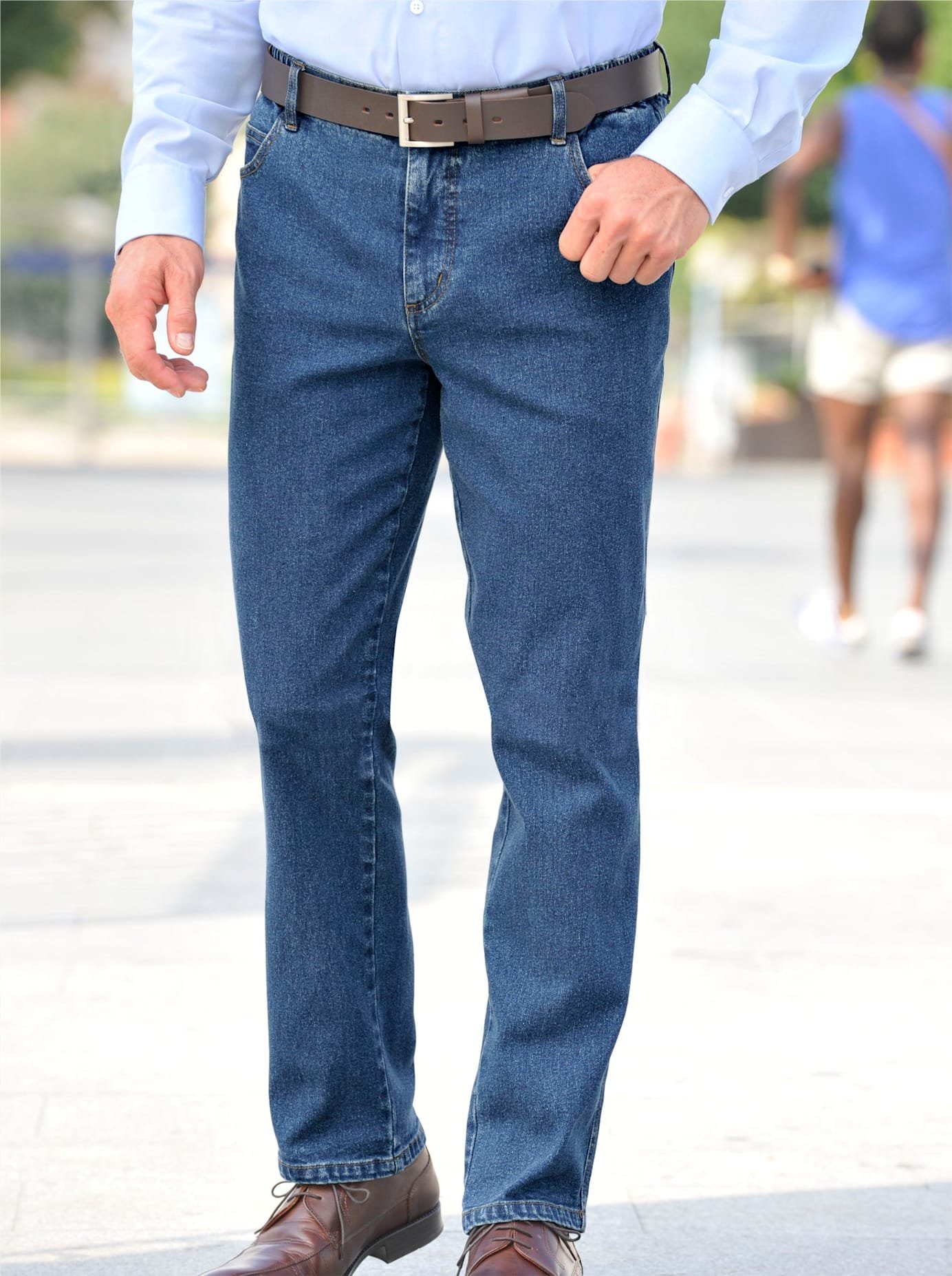 Classic Jeans met elastische band (1-delig) heren stretch jeans maat 62 blauw