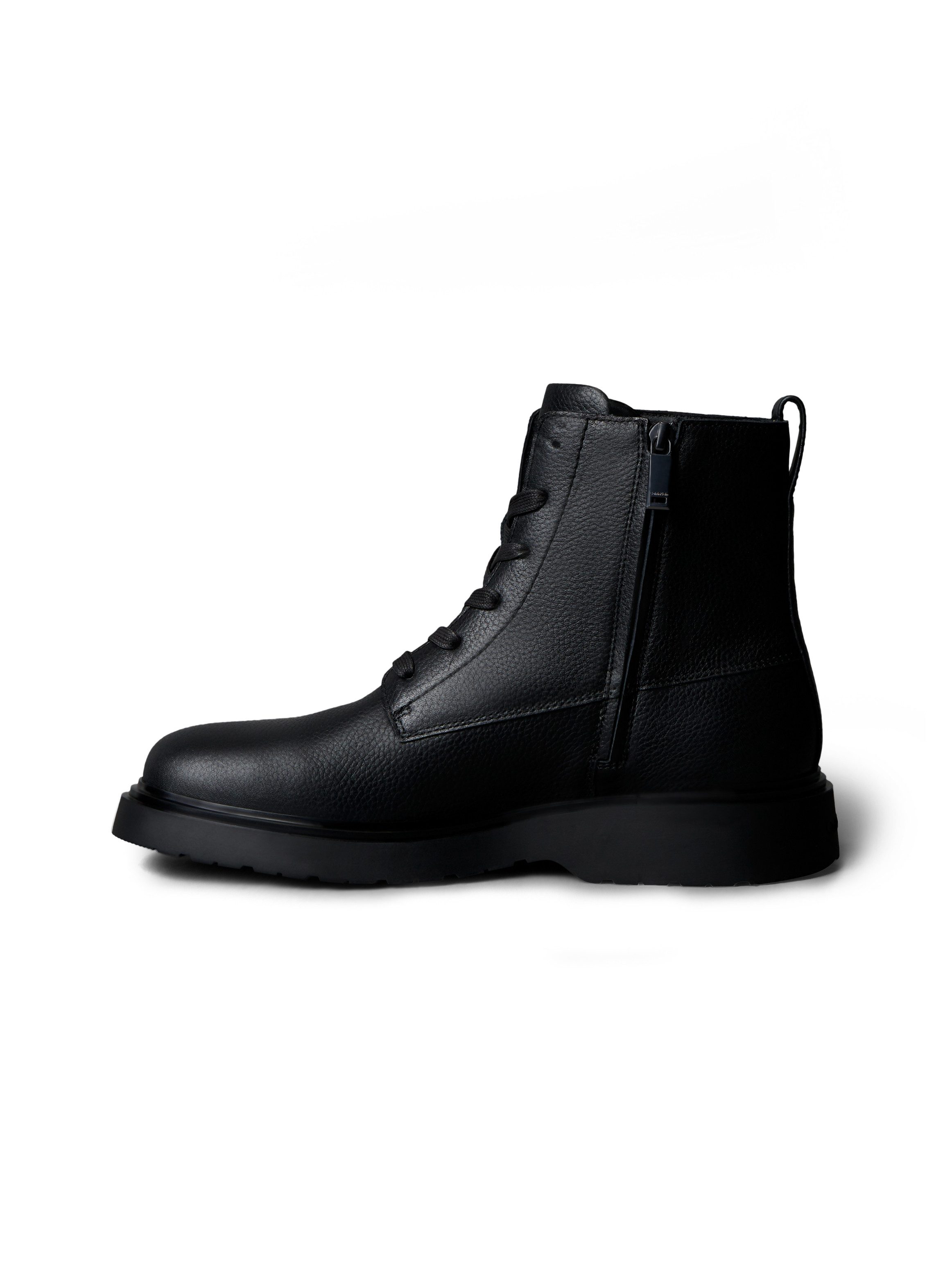 Calvin Klein Veterschoenen COMBAT ESS LACE UP ZIP BOOT LTH Veterenkellaars, Casual-boots met ritssluiting