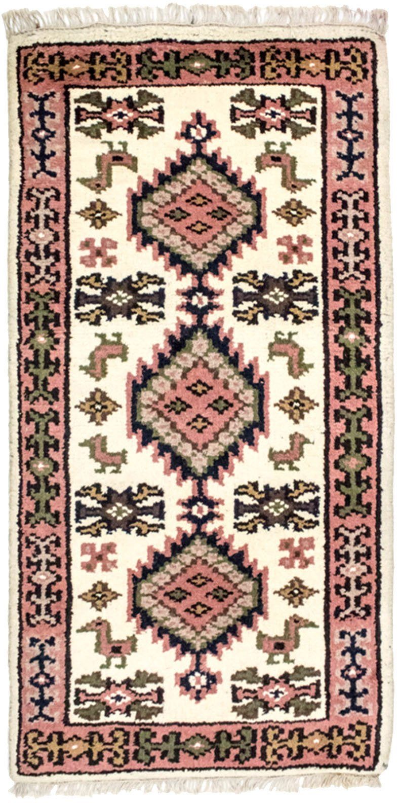 morgenland wollen kleed kazak-kleed met de hand geknoopt beige beige