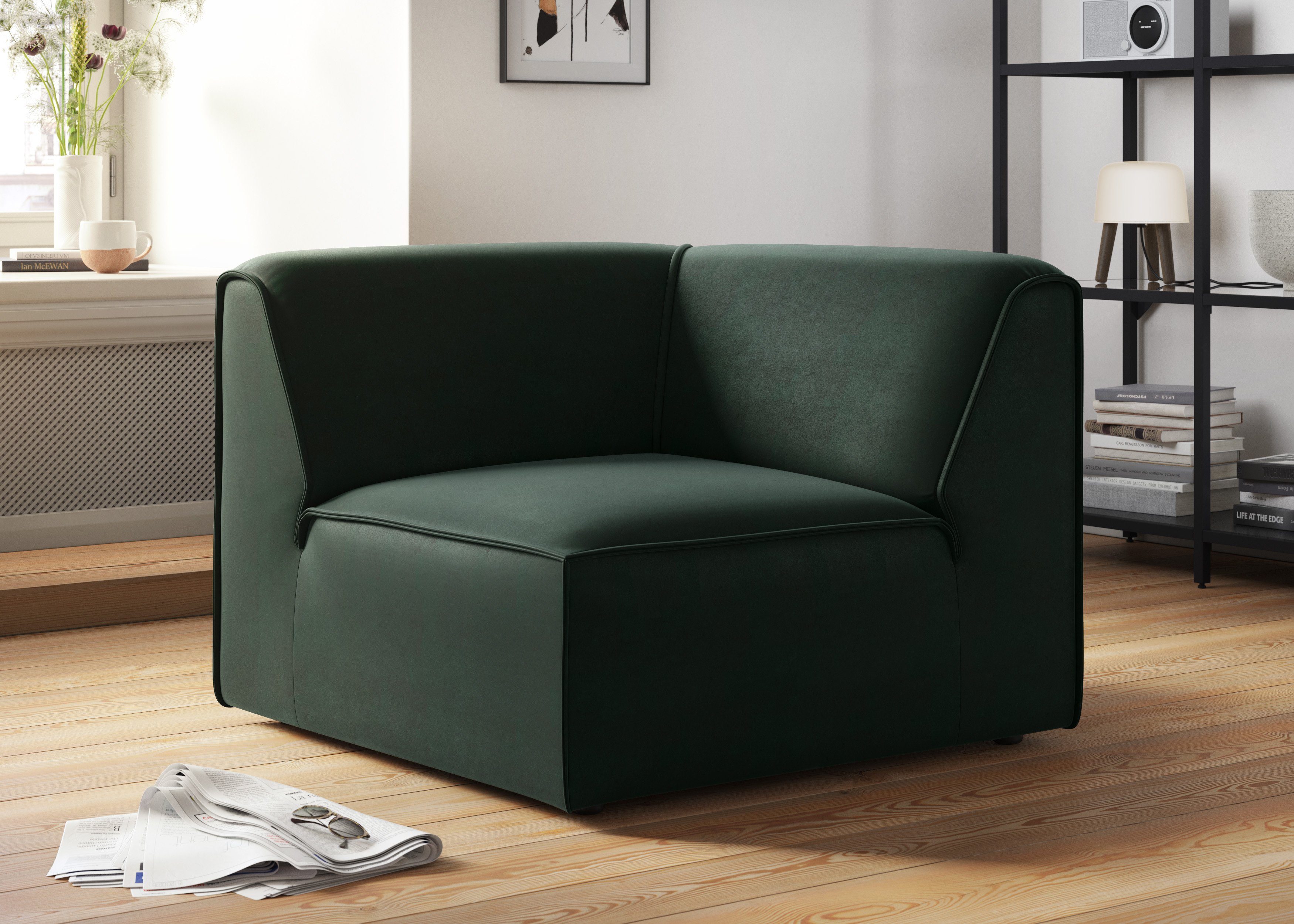 RAUM.ID Bank-hoekelement Merid, sofa-element, afmetingen B/D/H: 97/97/46 cm als module of apart te gebruiken, voor individuele samenstelling