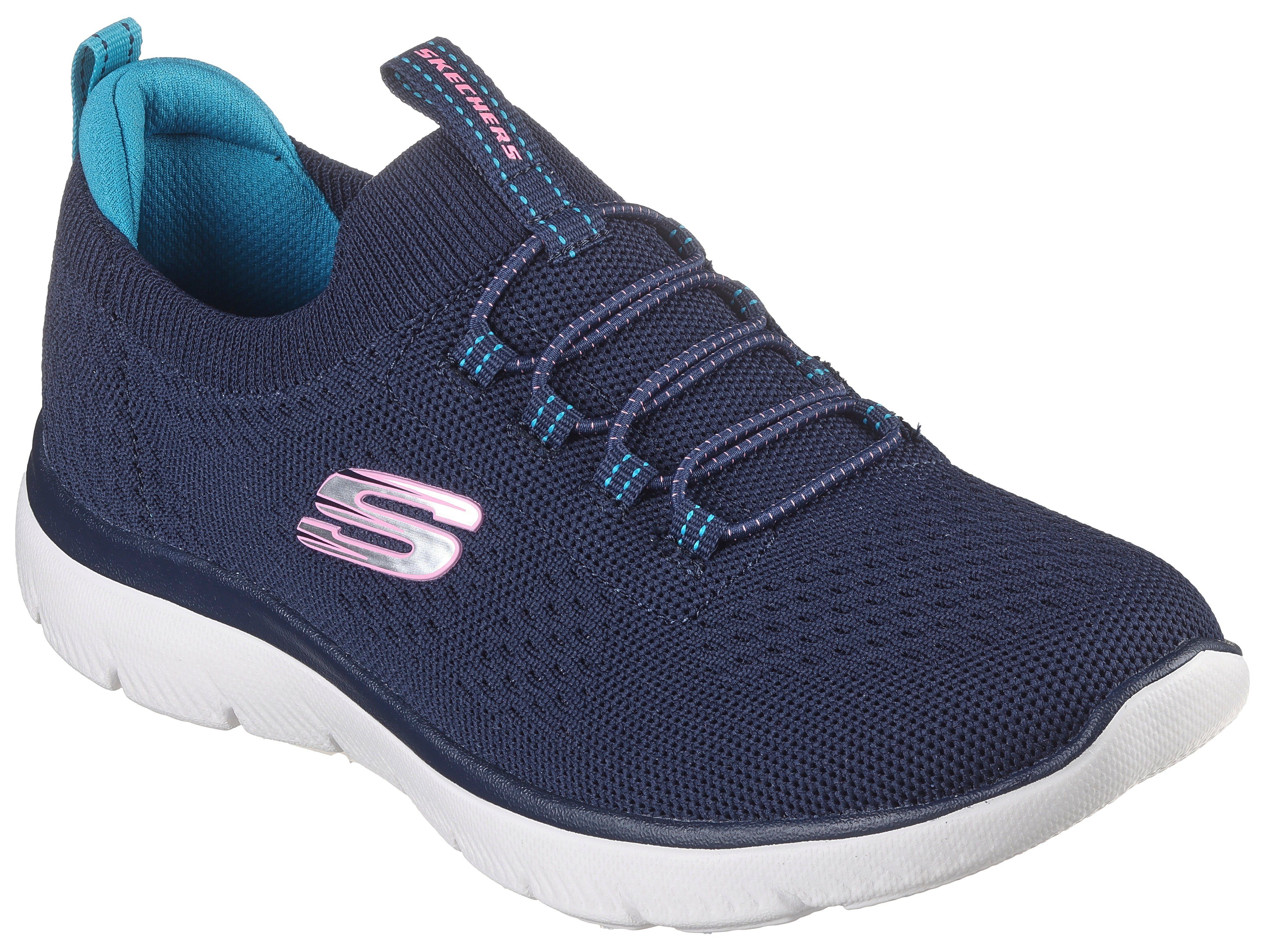 Skechers Slip-on sneakers Summits , vrijetijdsschoen, lage schoen, slipper met flexibele tractionloopzool