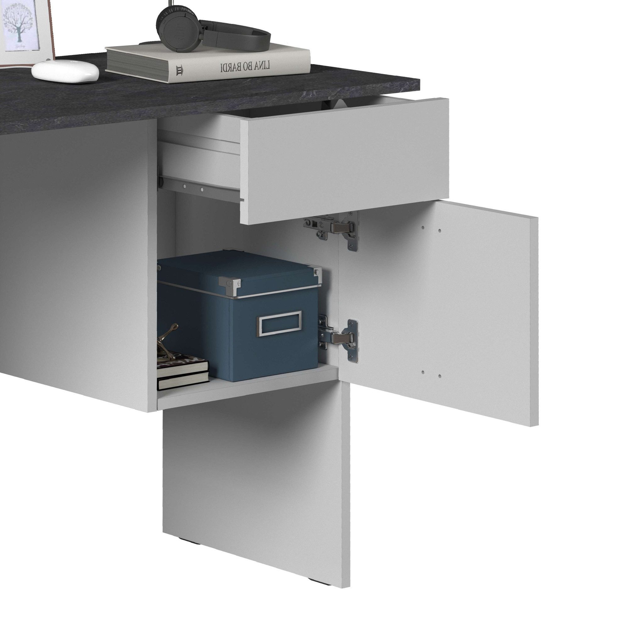 INOSIGN Bureau Sunrise, kleine computertisch, bureautafel met 1 deur & 1 lade, tafelblad breedte 110 cm, made in italy
