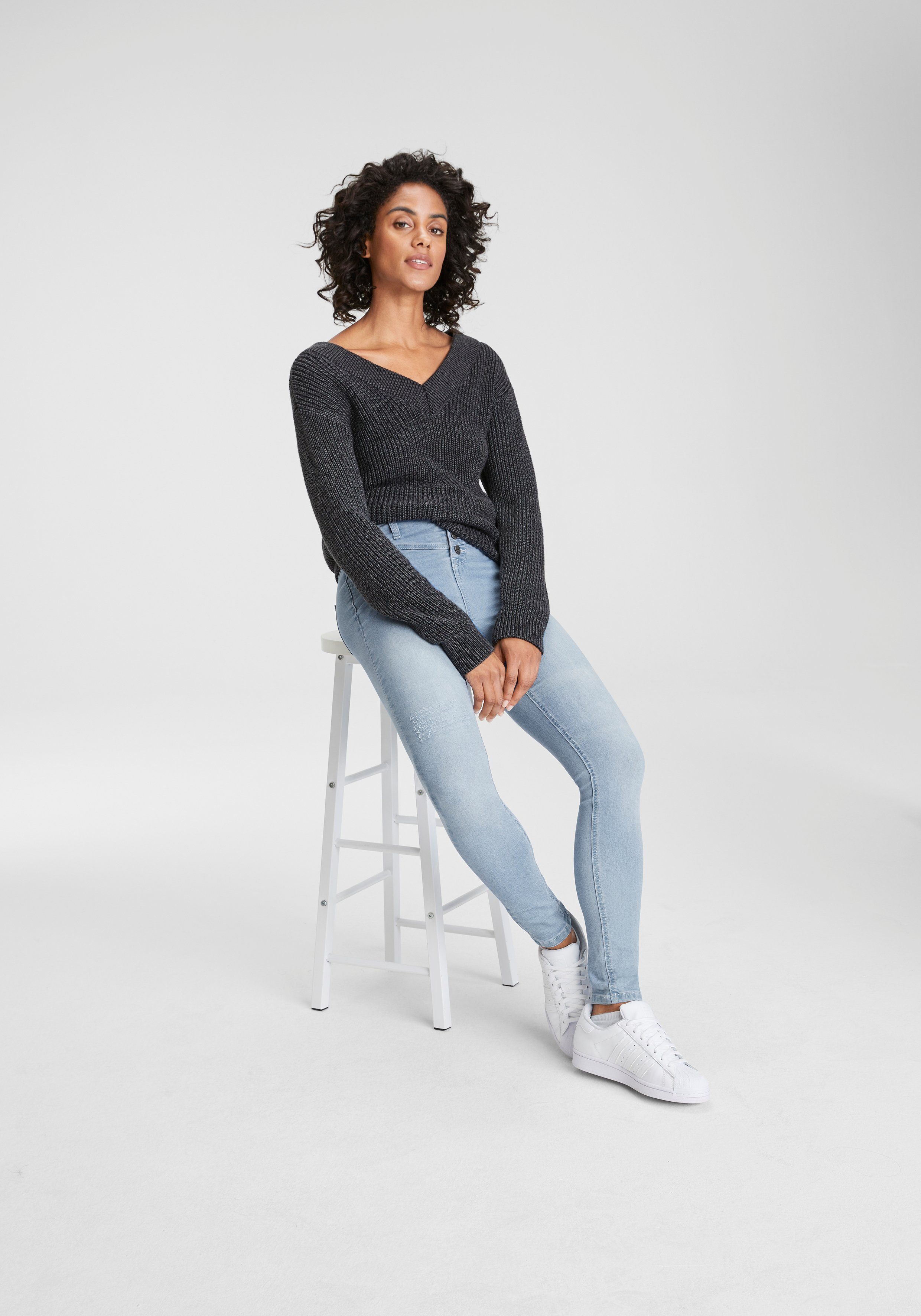 Arizona Skinny fit jeans Ultra Stretch hoge taille, enkel-lang, elastisch denim-materiaal
