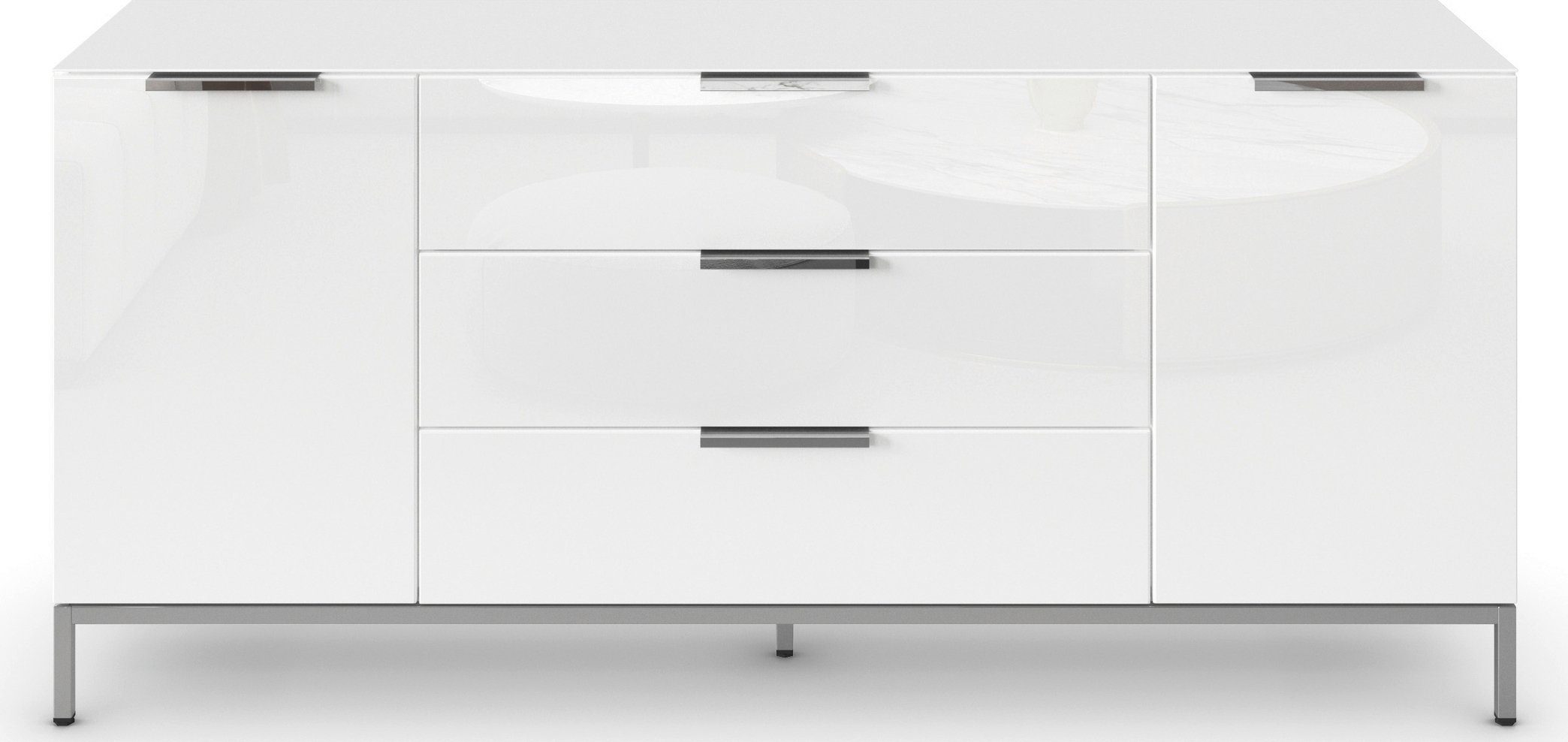rauch Kast met laden en deuren Flipp 2-deurs, 3 lades, soft-close functie, bovenblad en glazen front