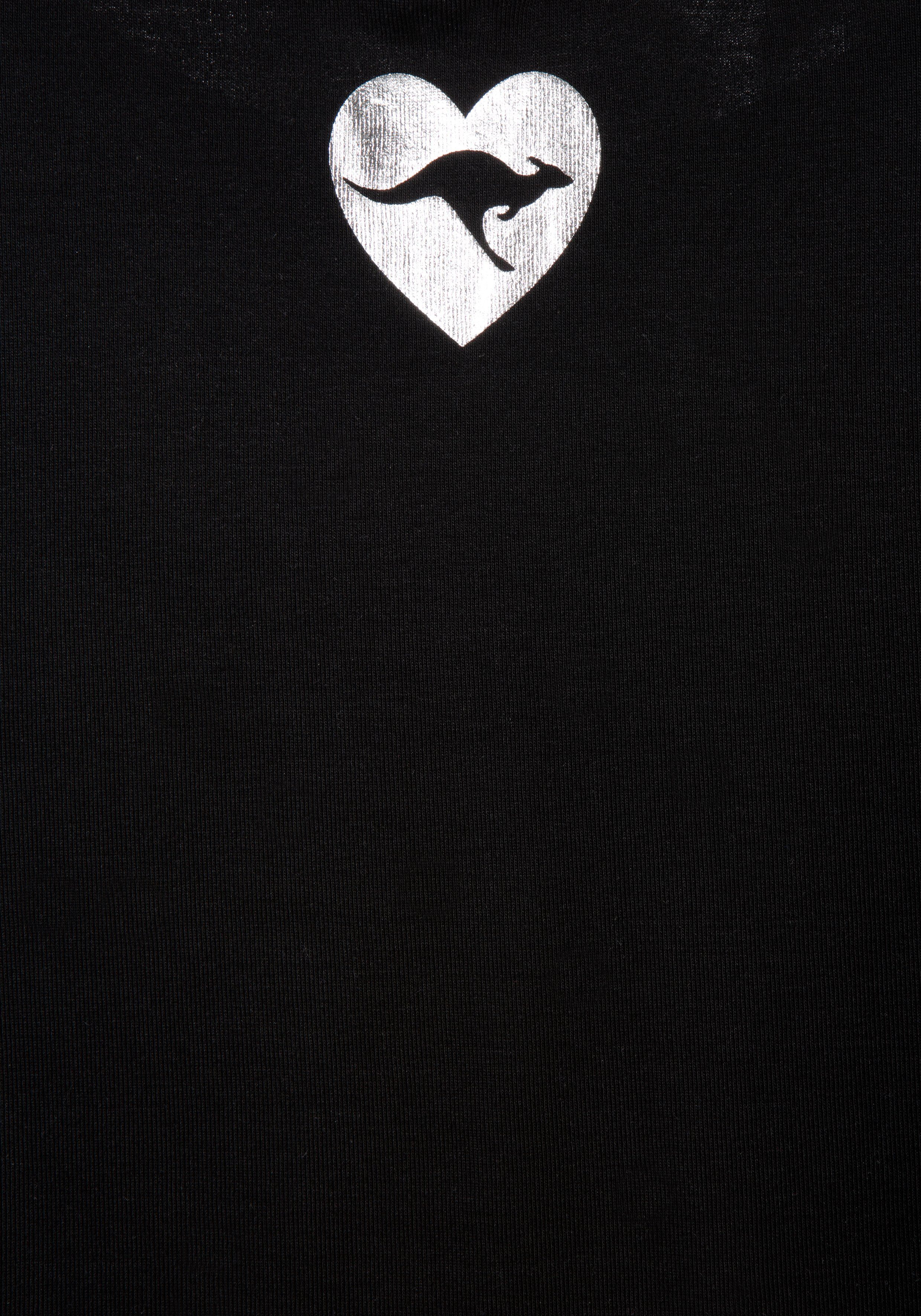 KangaROOS Shirt met lange mouwen Lange mouwen, zeer figuurvolgende pasvorm, van ribstof