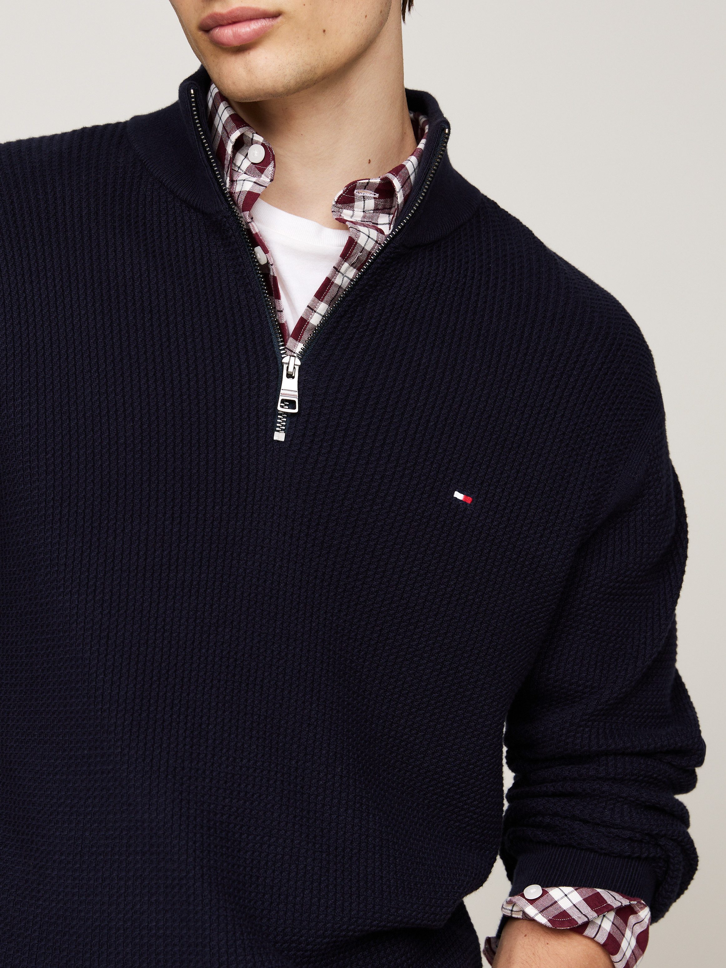 Tommy Hilfiger Schipperstrui STRUCTURE ZIP MOCK