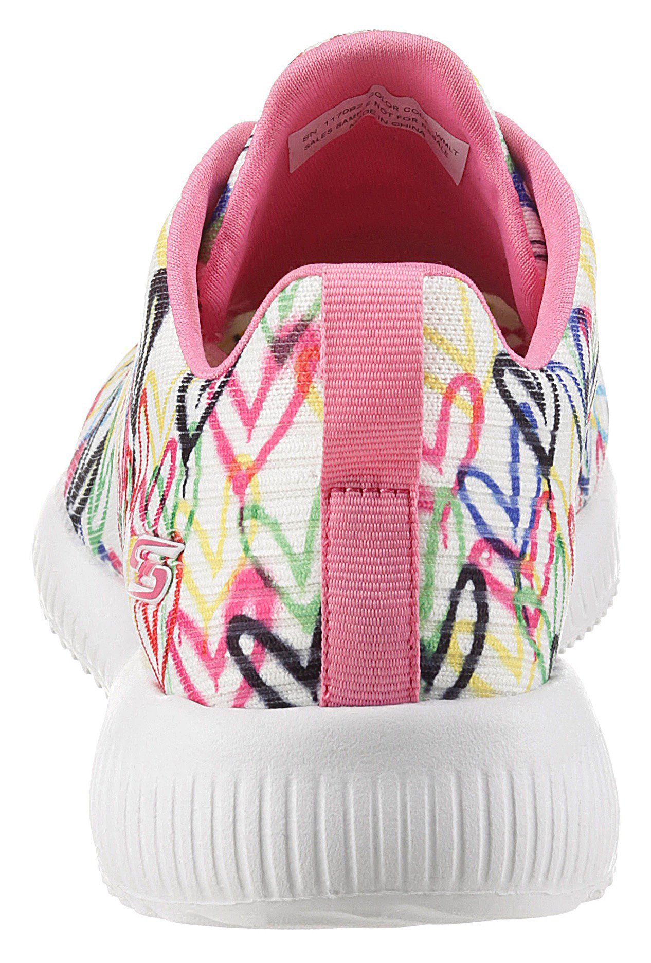 Skechers Sneakers BOBS SQUAD met allover hartjesprint, vrijetijdsschoen, lage schoen, veterschoen