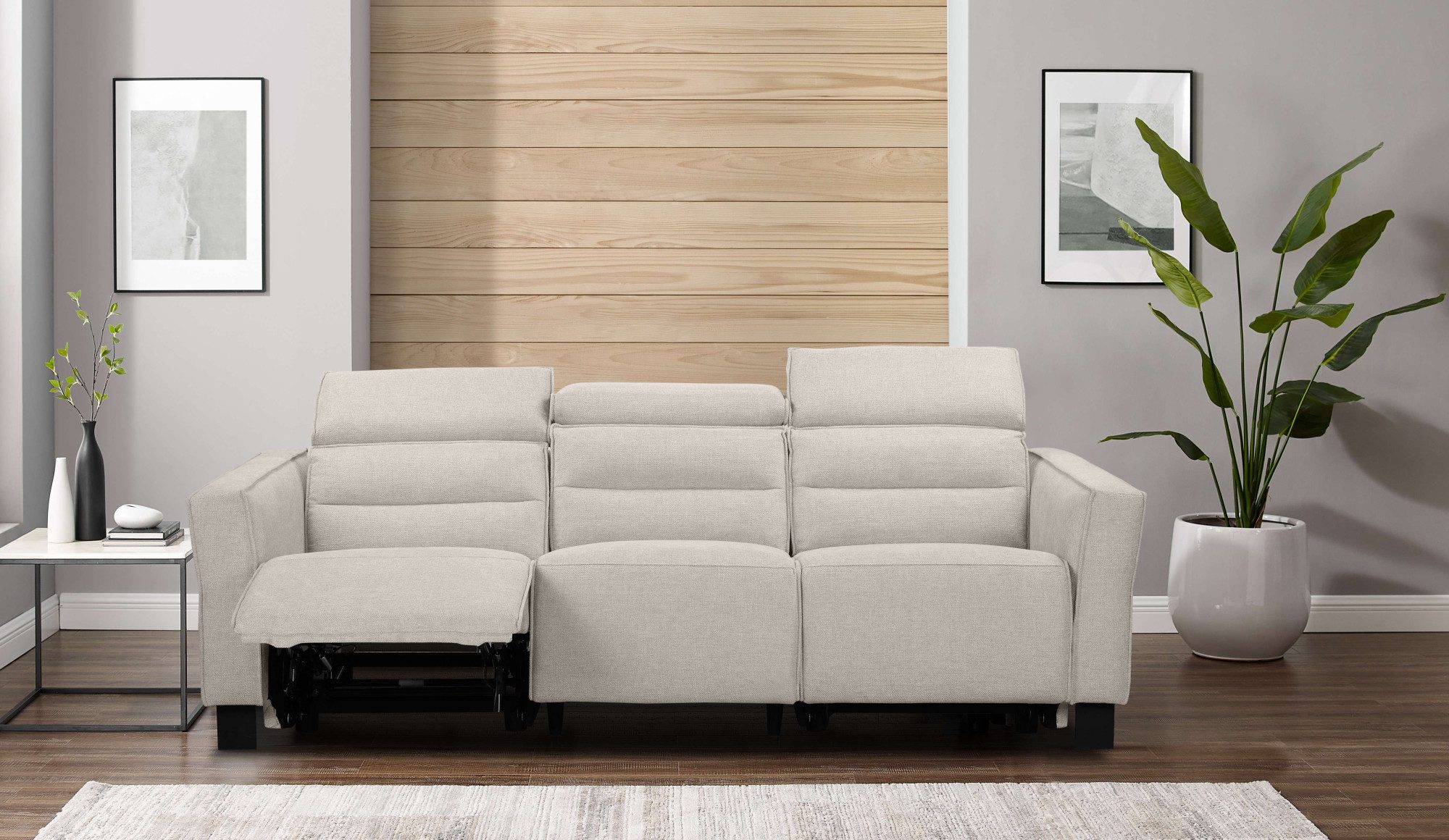 Places of Style 3-zitsbank Carpari, 224 cm, handmatige of elektrische relaxfunctie in 2 zitplaatsen