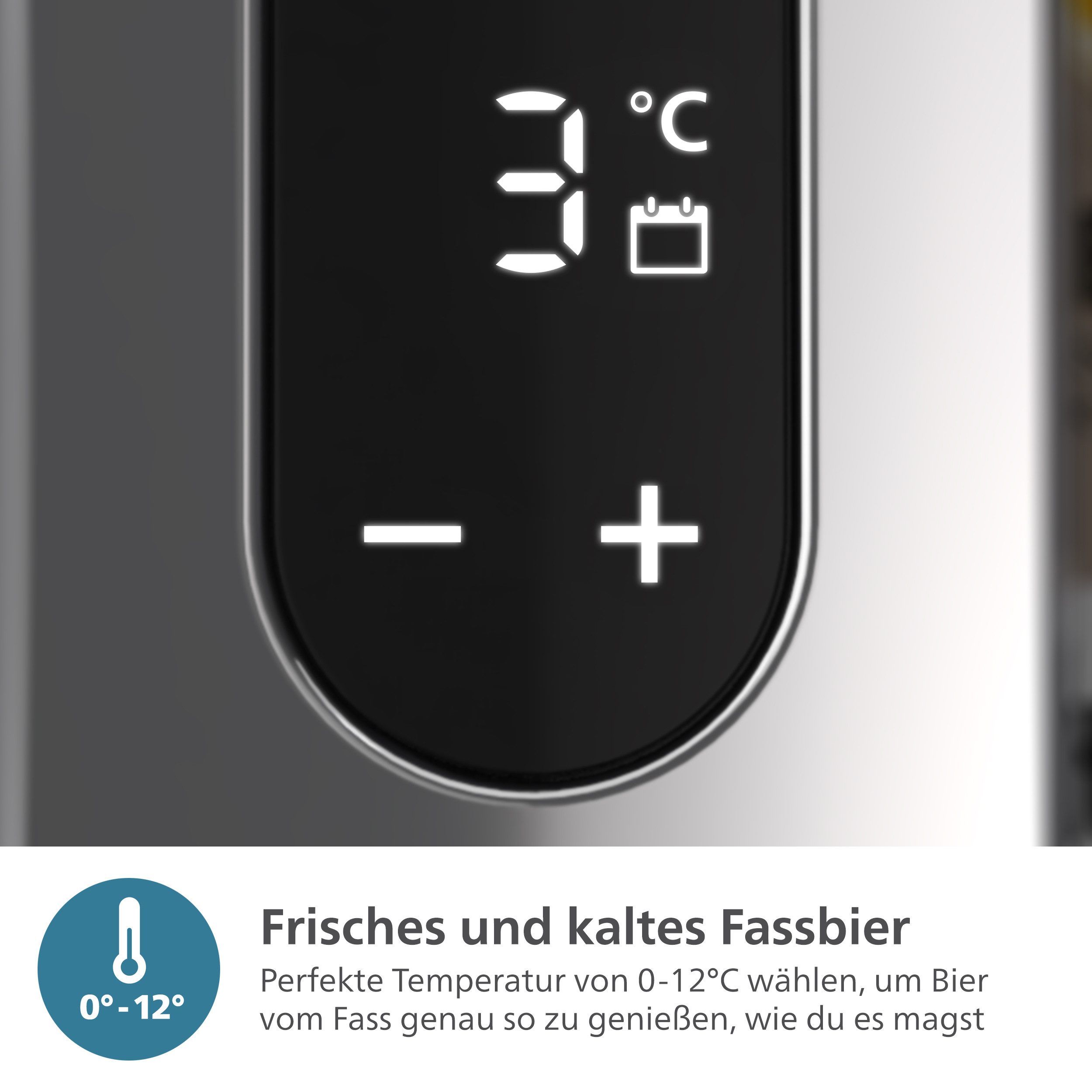 Philips Biertapinstallatie Perfect Draft 7000 Series HD3770/90 met temperatuurinstellingen van 0-12°c en led-display, zwart