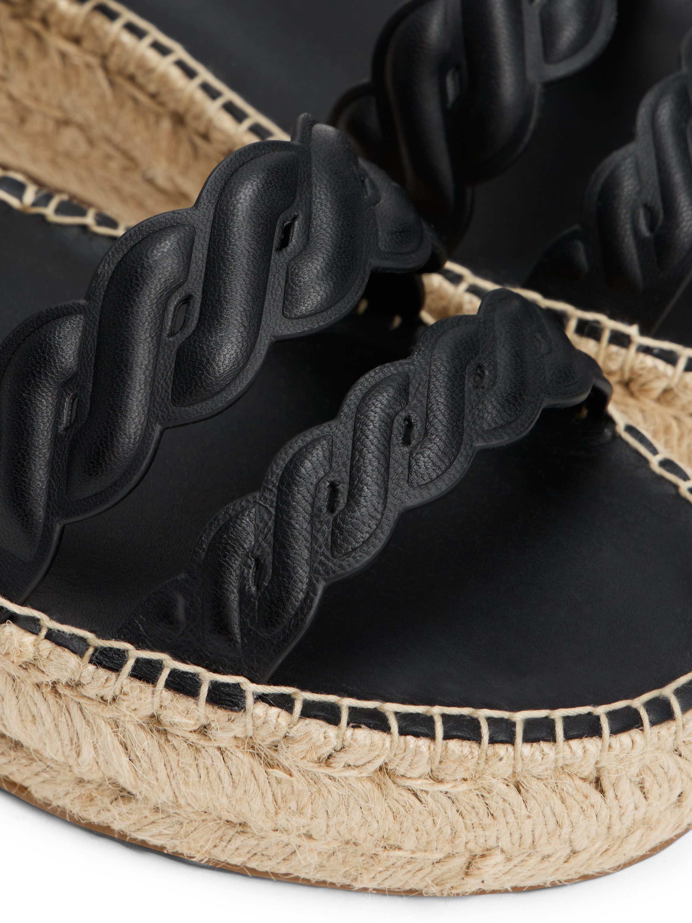 Tommy Hilfiger Sleehaksandaaltjes LEATHER ROPE REAL ESPAD SANDAL , plateau, zomerschoen, bandjessandaal met verstelbare gesp