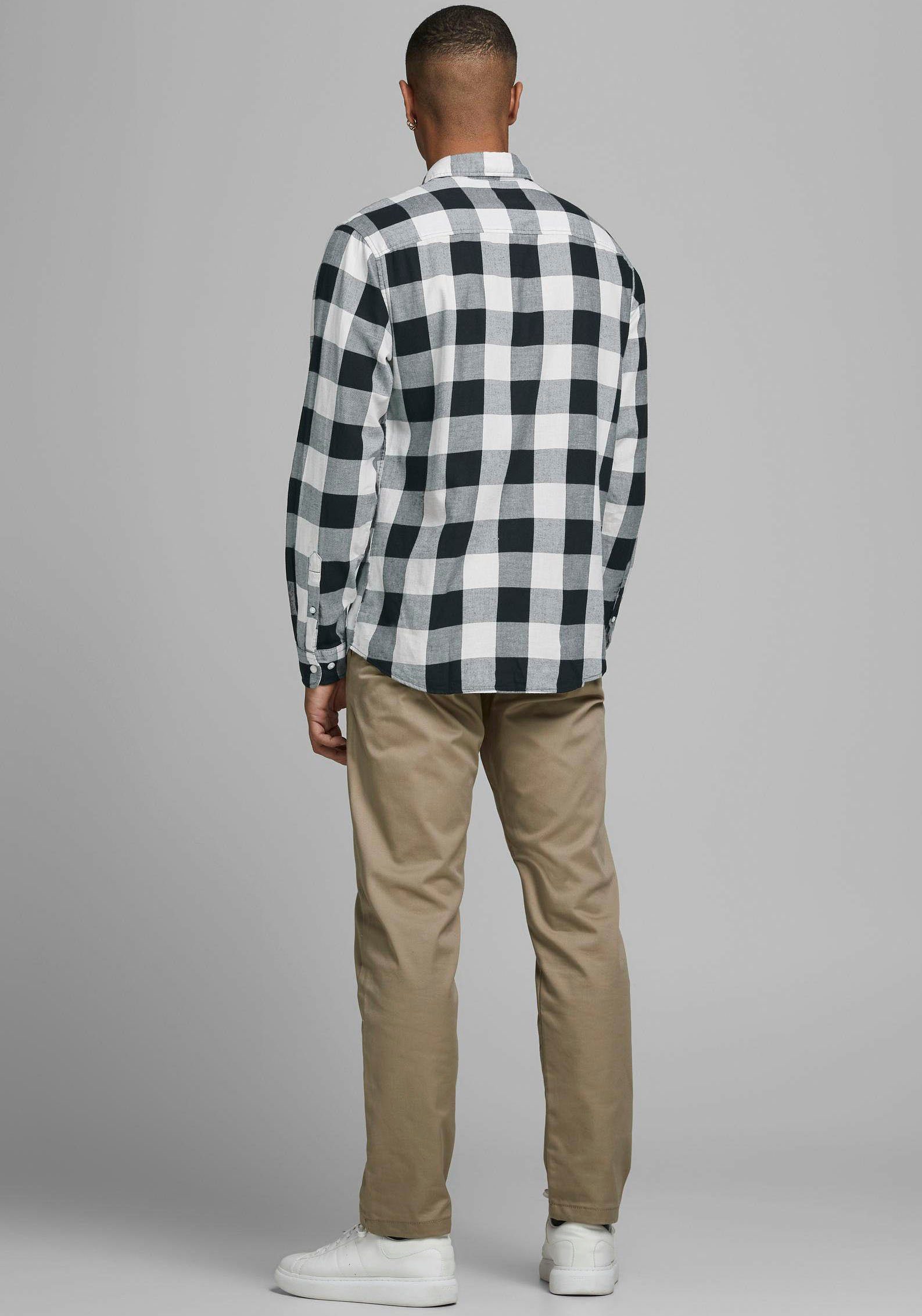 Jack & Jones Geruit overhemd JJ JJEGINGHAM TWILL SHIRT L/