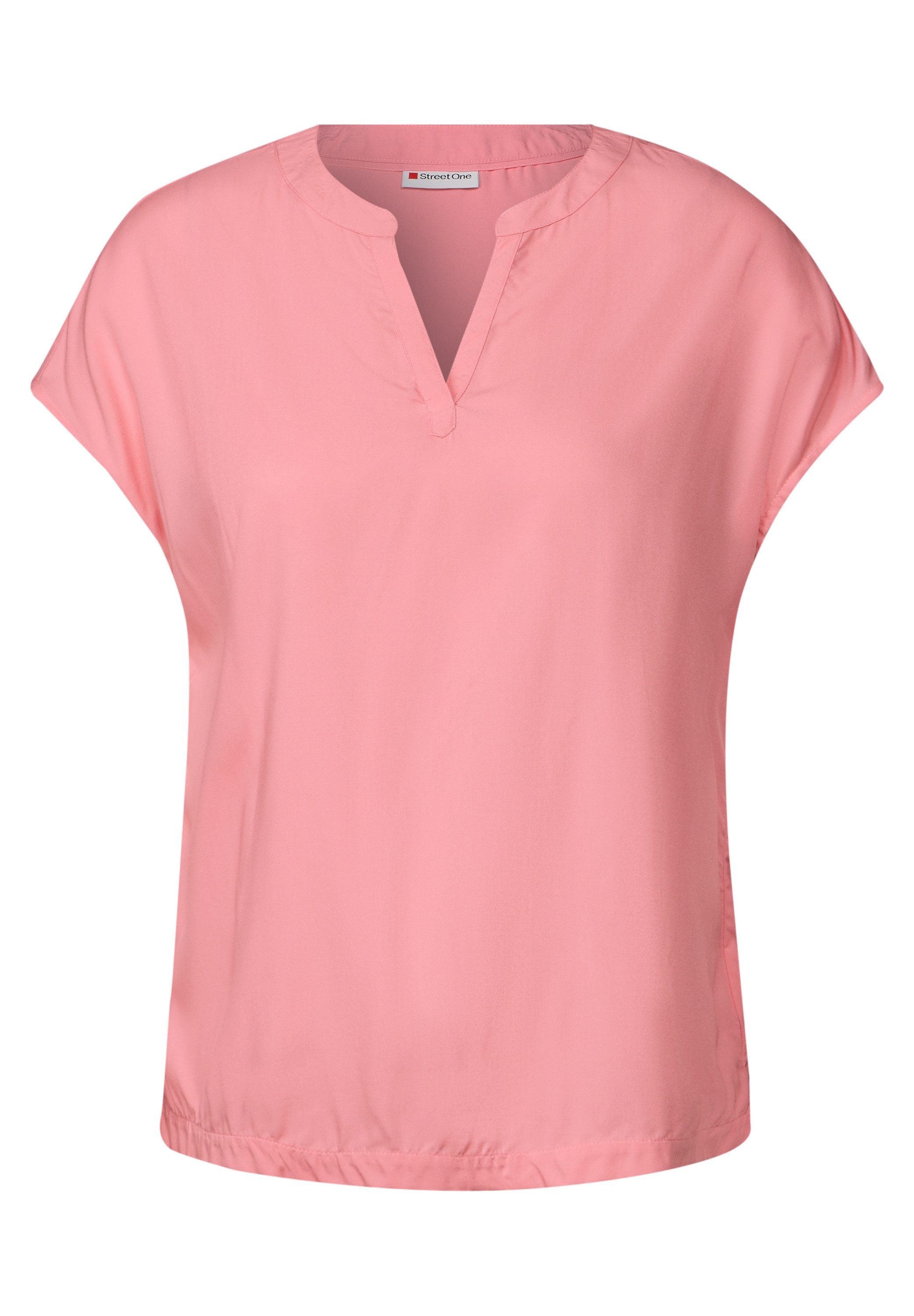STREET ONE Blouse met korte mouwen Hals met split