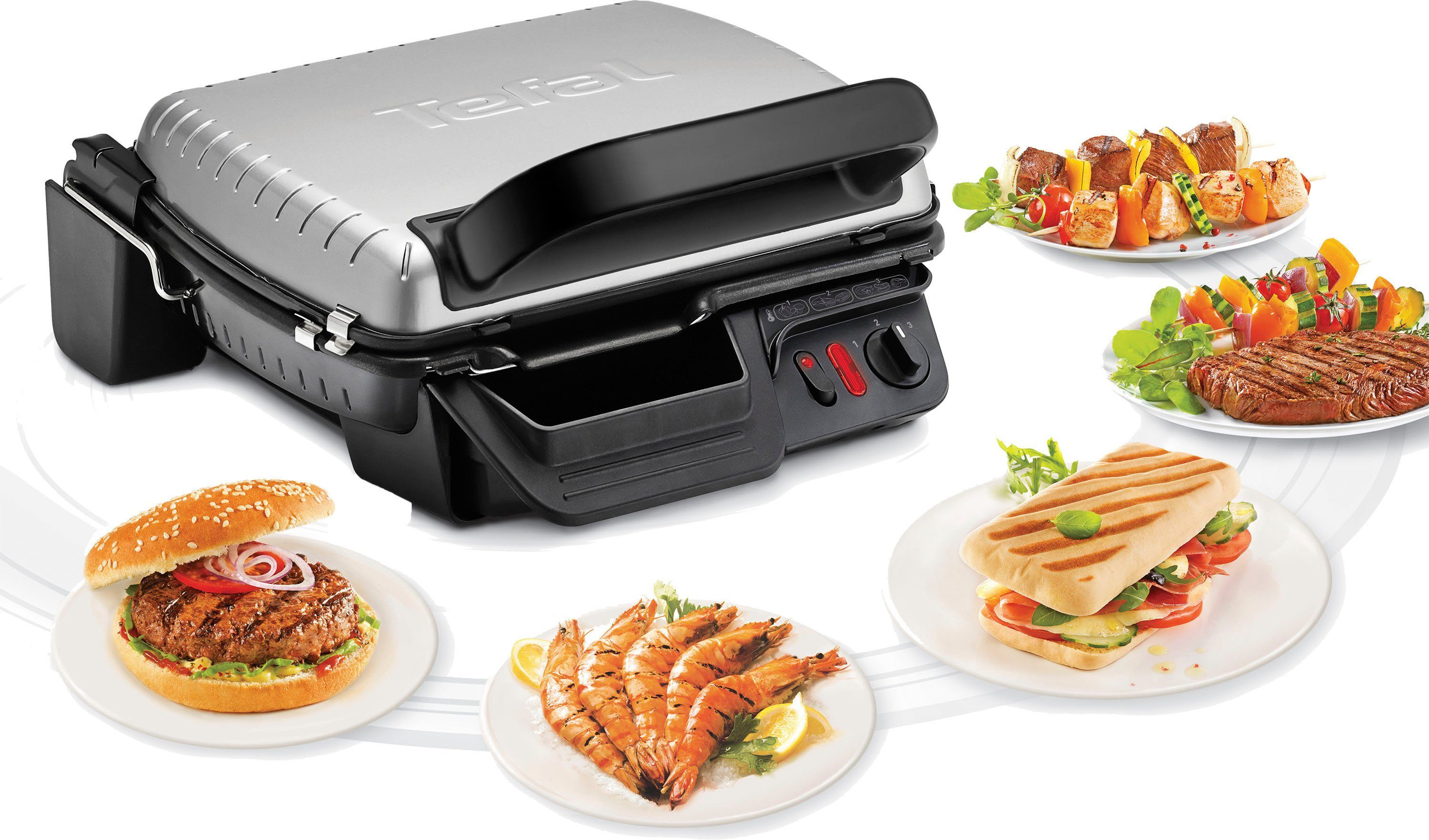 Tefal Contactgrill GC3060 3-in-1 Met overbakfunctie, opklapbaar als tafelgrill/BBQ