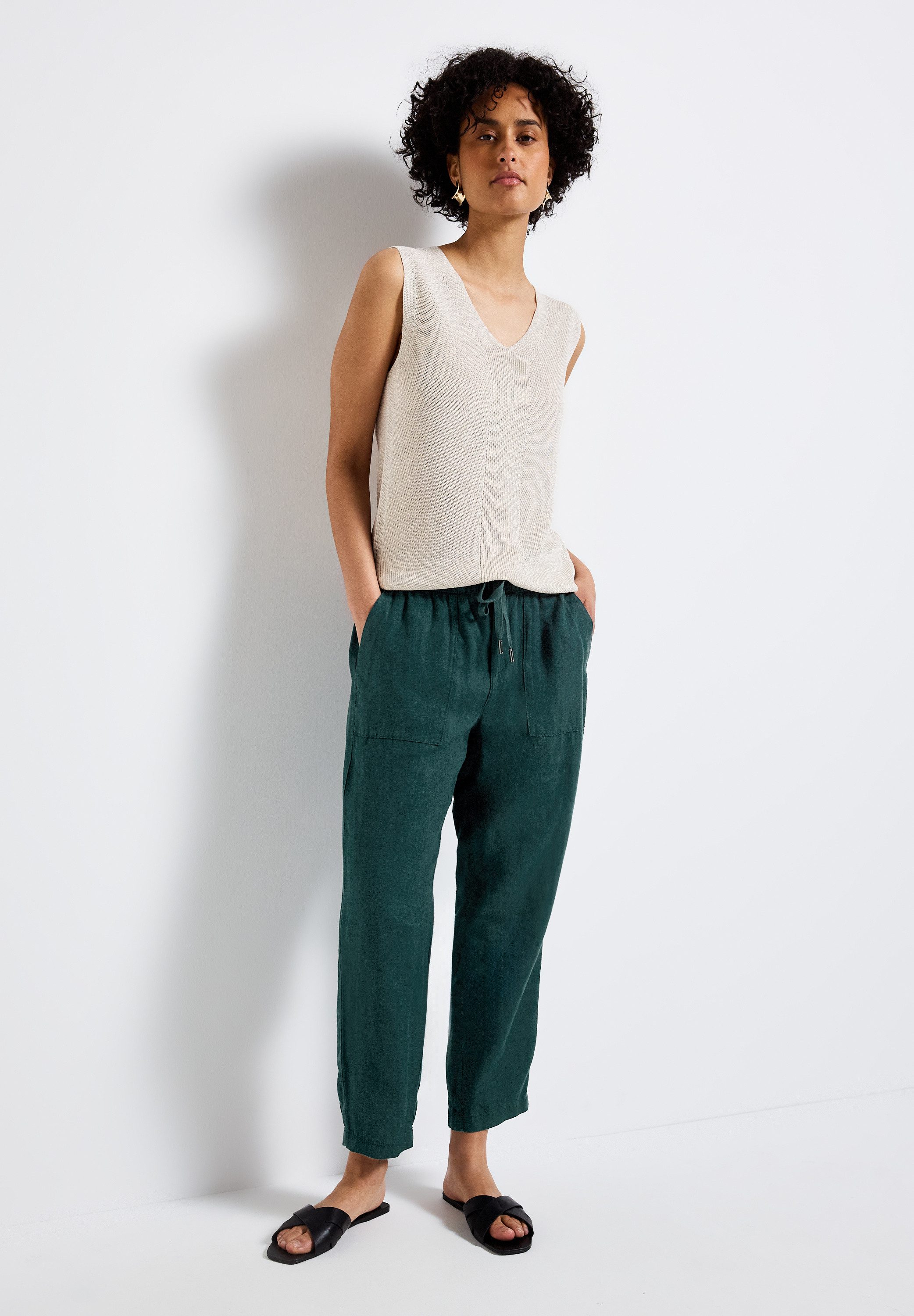 STREET ONE Paperbag-broek met elastische taille