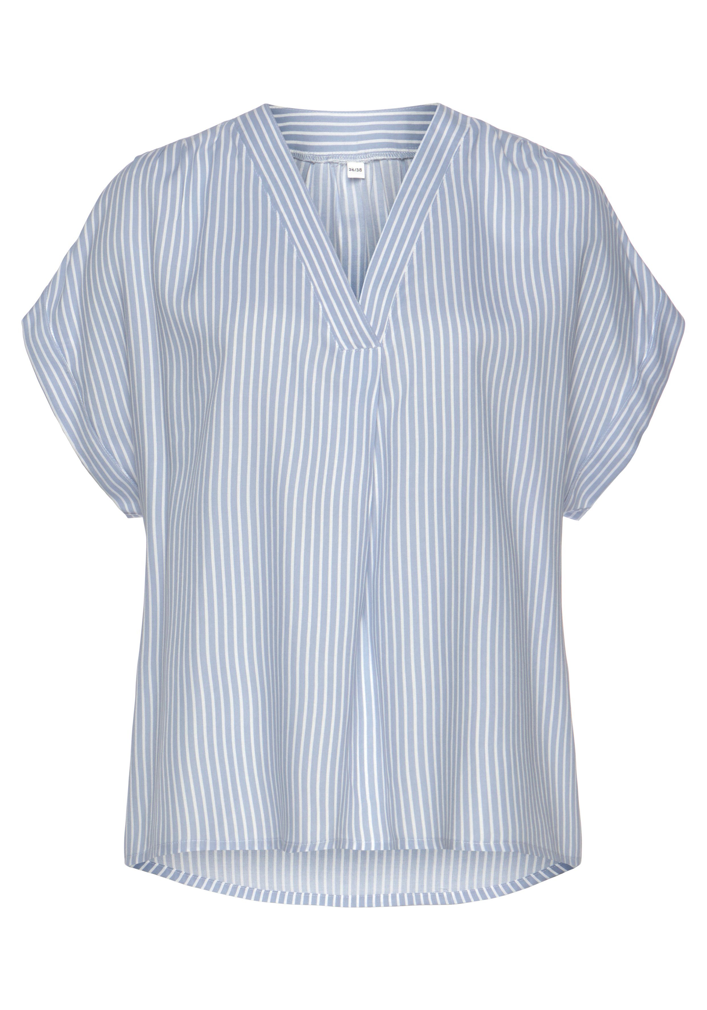 Vivance Blouse met korte mouwen met streep-ontwerp, damesblouse, casual