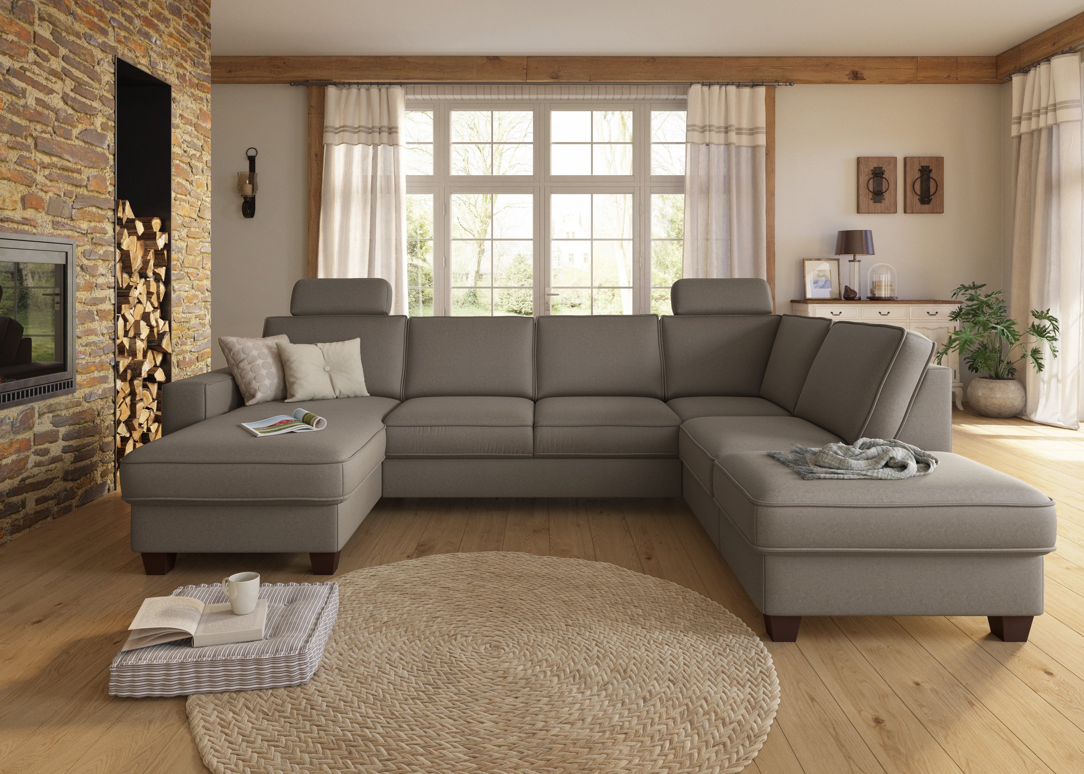 Home affaire Zithoek County U-model naar keuze ottomane links of rechts, met binnenveringsinterieur (3-delig)