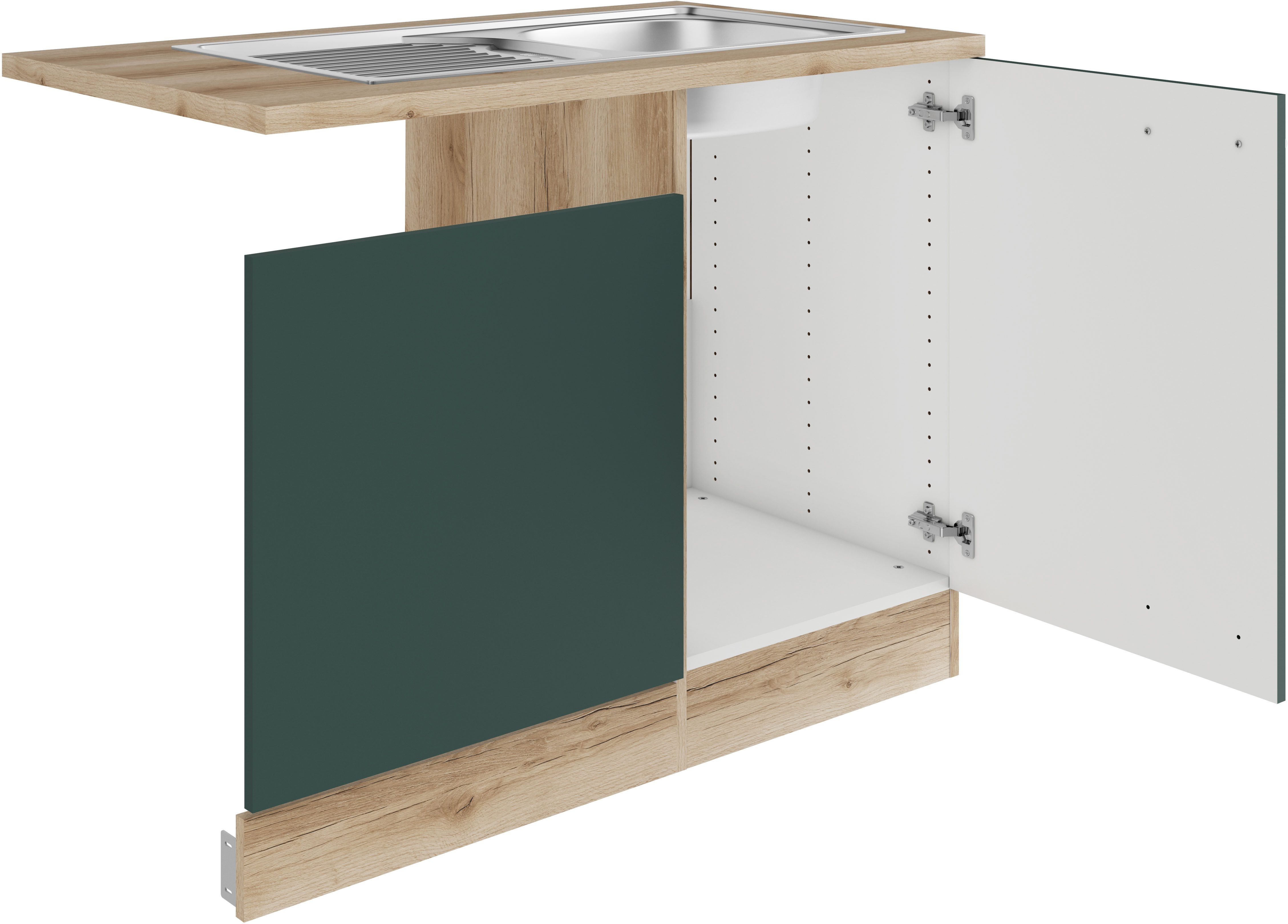 OPTIFIT Gootsteenkast Bella Breedte 110 cm, voor gedeeltelijk geïntegreerde vaatwasser