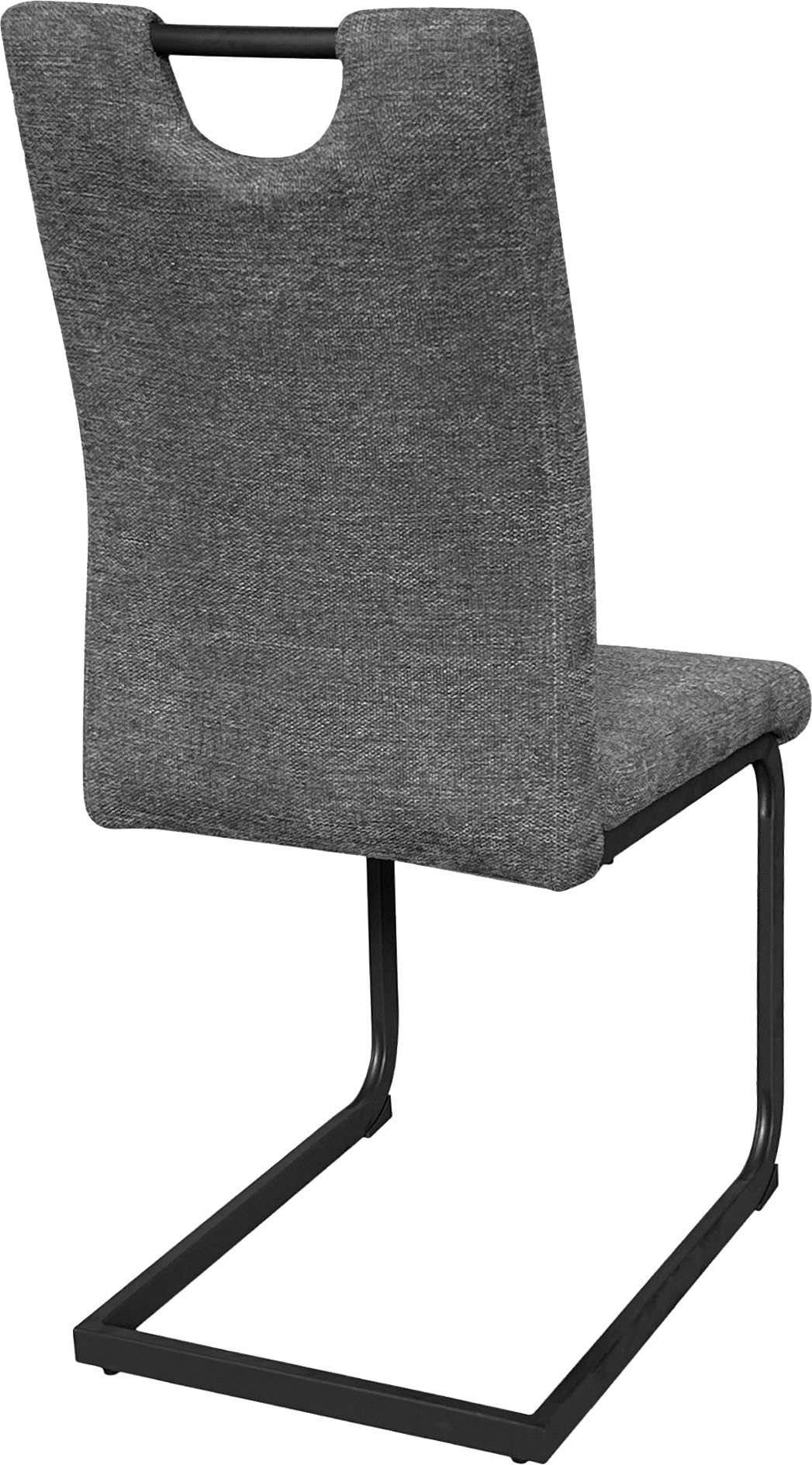 byLIVING Vrijdragende stoel Banff (2-stuks set) met handgreep, frame van zwart metaal, keukenstoel, diverse bekledingen (set)