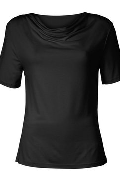 classic inspirationen shirt met cascadehals shirt (1-delig) zwart