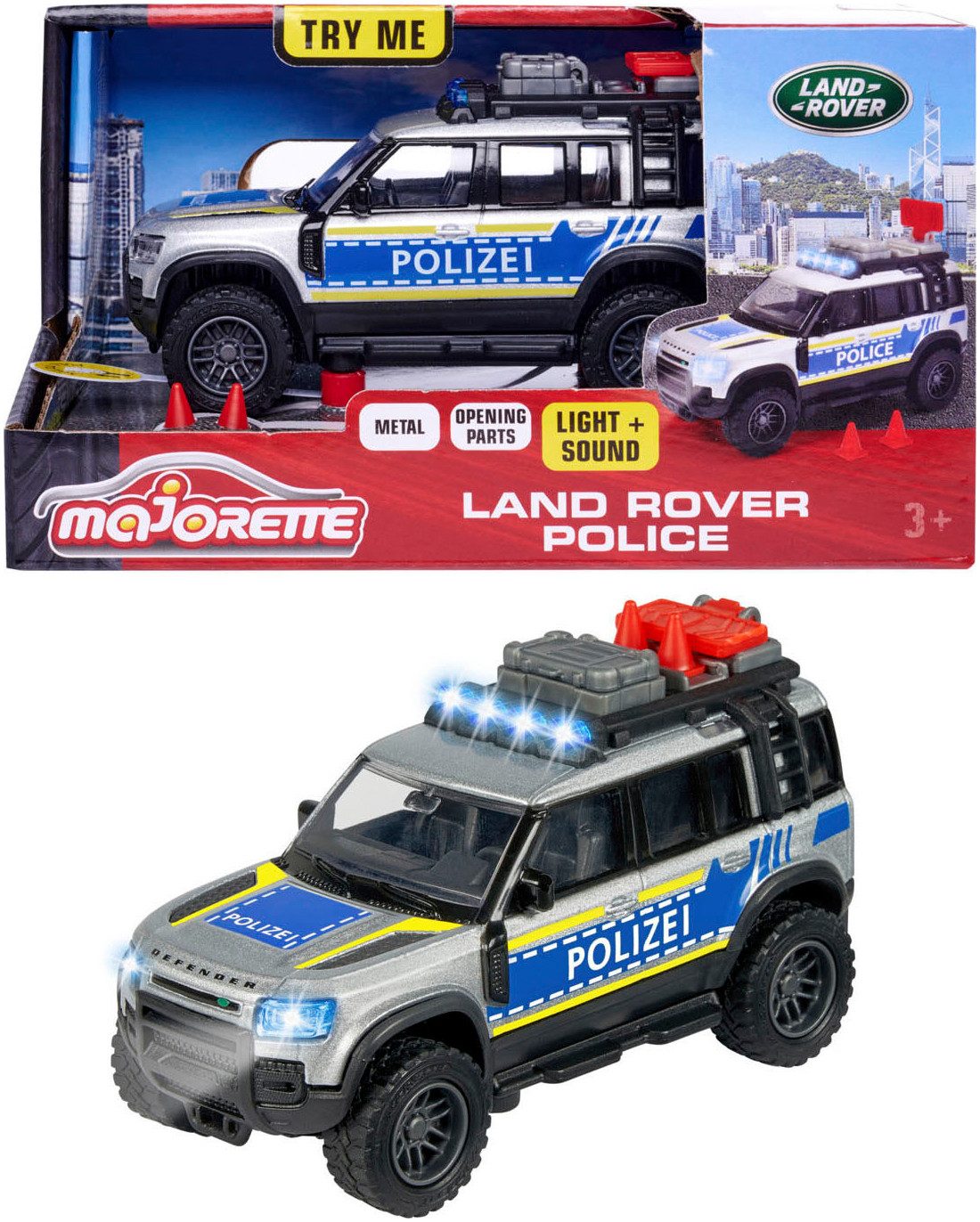 majORETTE Politie speelgoed Land Rover Police met licht en geluid