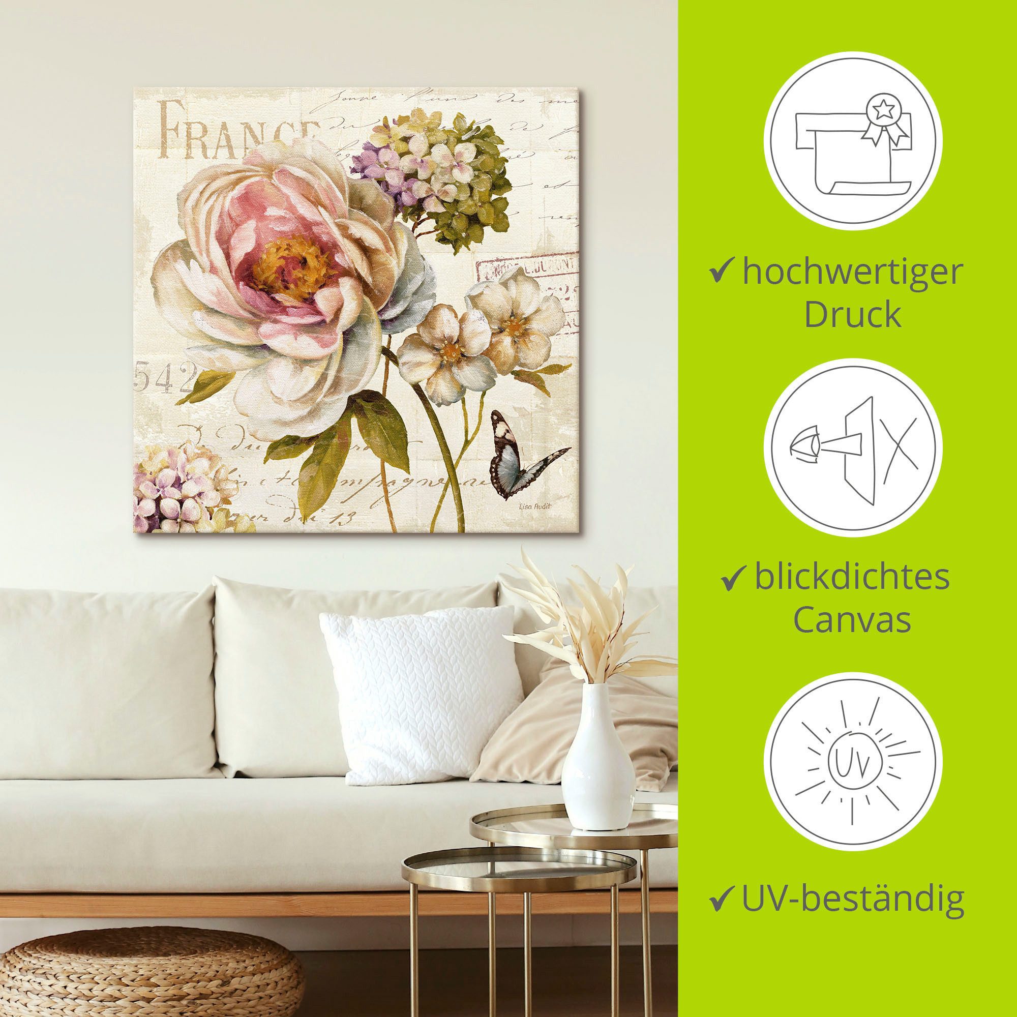 Artland Artprint Bloemen III als artprint op linnen, poster in verschillende formaten maten