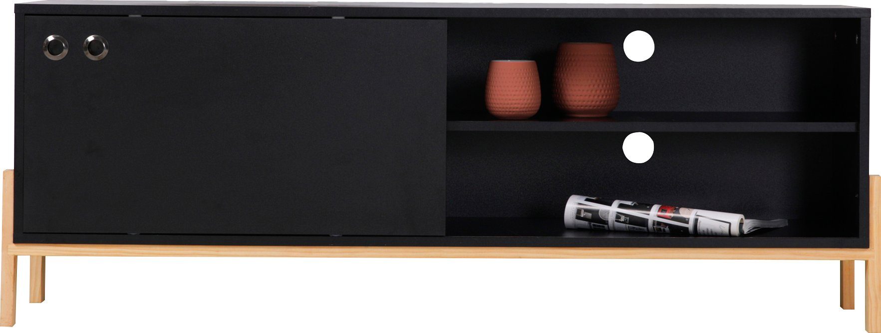 INOSIGN Tv-meubel Melia Commode met kabeldoorvoeren lowboards zwart
