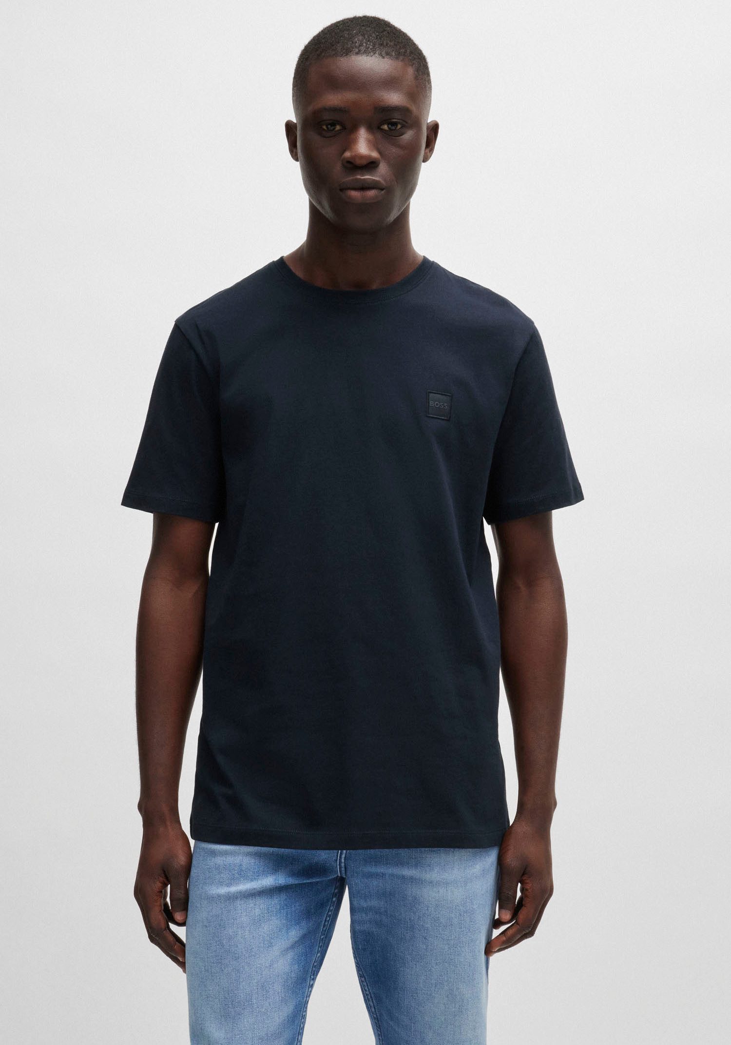 Boss Orange T-shirt Tales met boss-borduursel op de borst