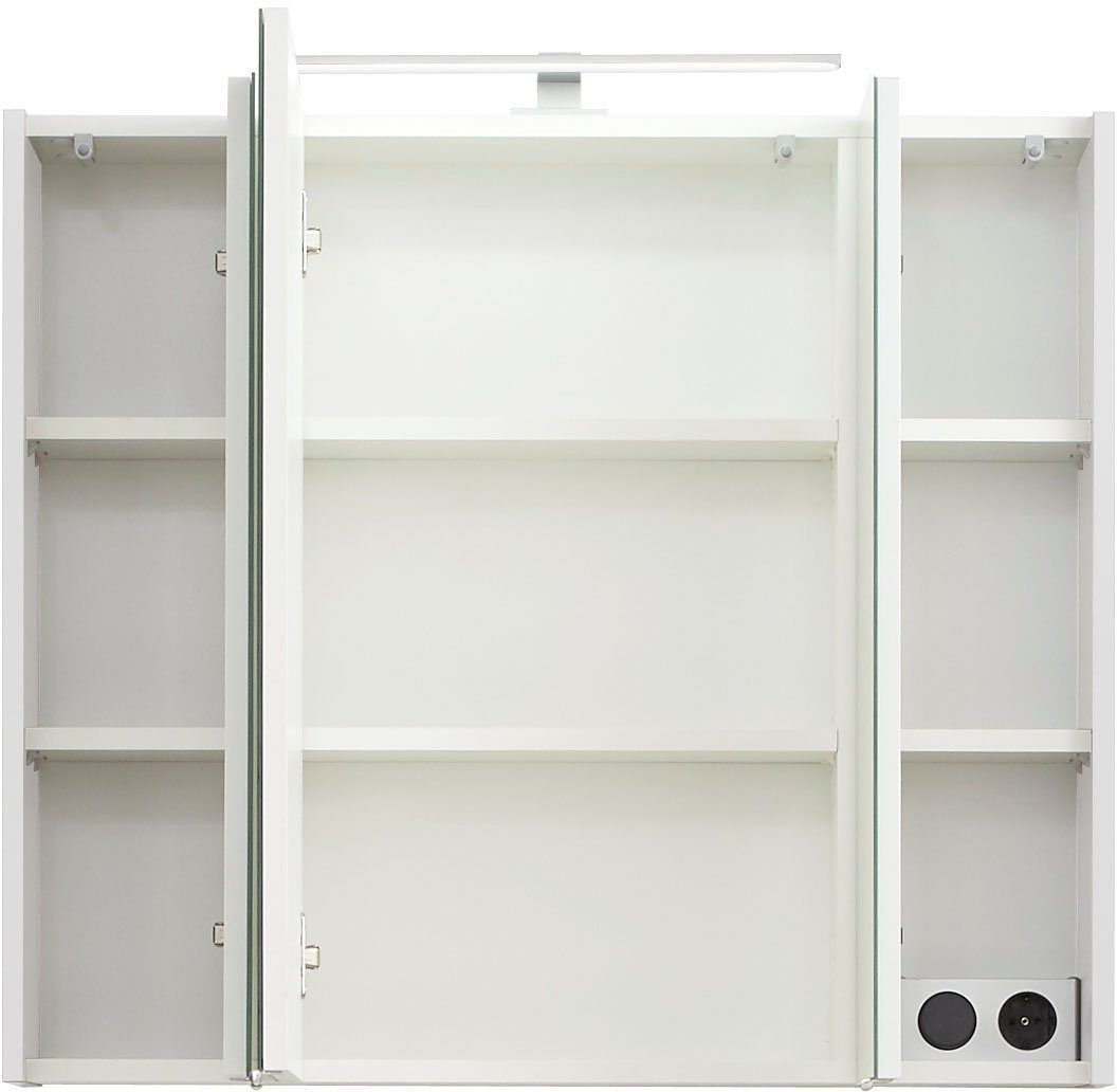 Saphir Spiegelkast Quickset 857 badkamermeubel, 3 spiegeldeuren, 6 planken, 80 cm breed