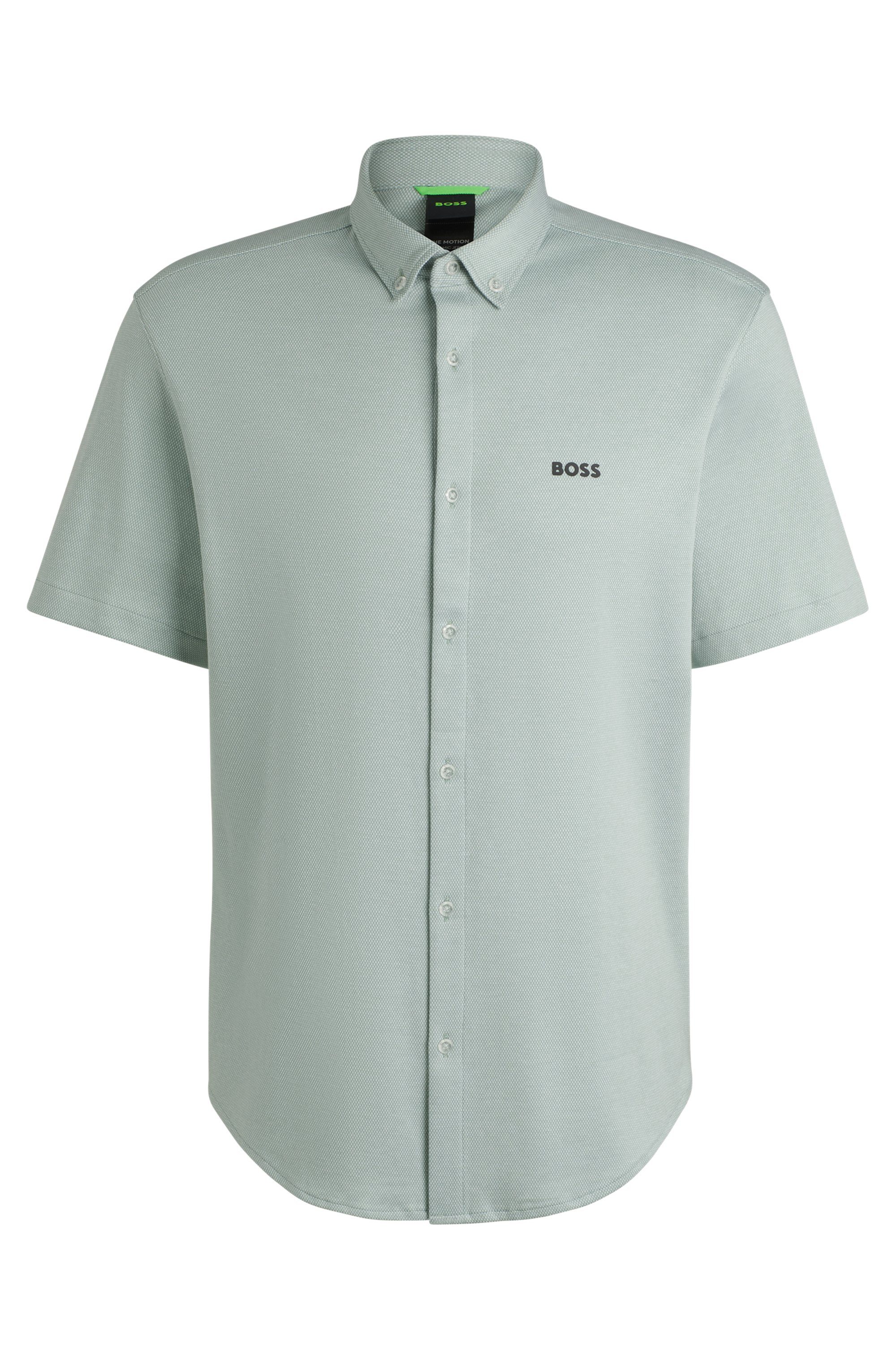BOSS GREEN Overhemd met korte mouwen B MOTION S met een logo-opschrift op borsthoogte