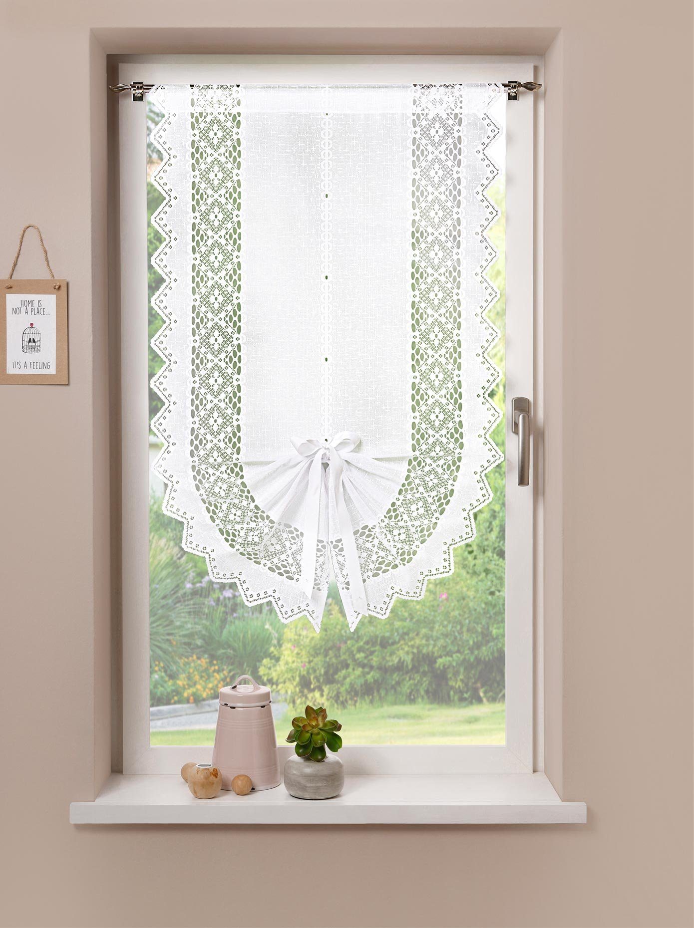 OTTO Valletje vitrage maat 80x40 cm, Fensterbehang wit