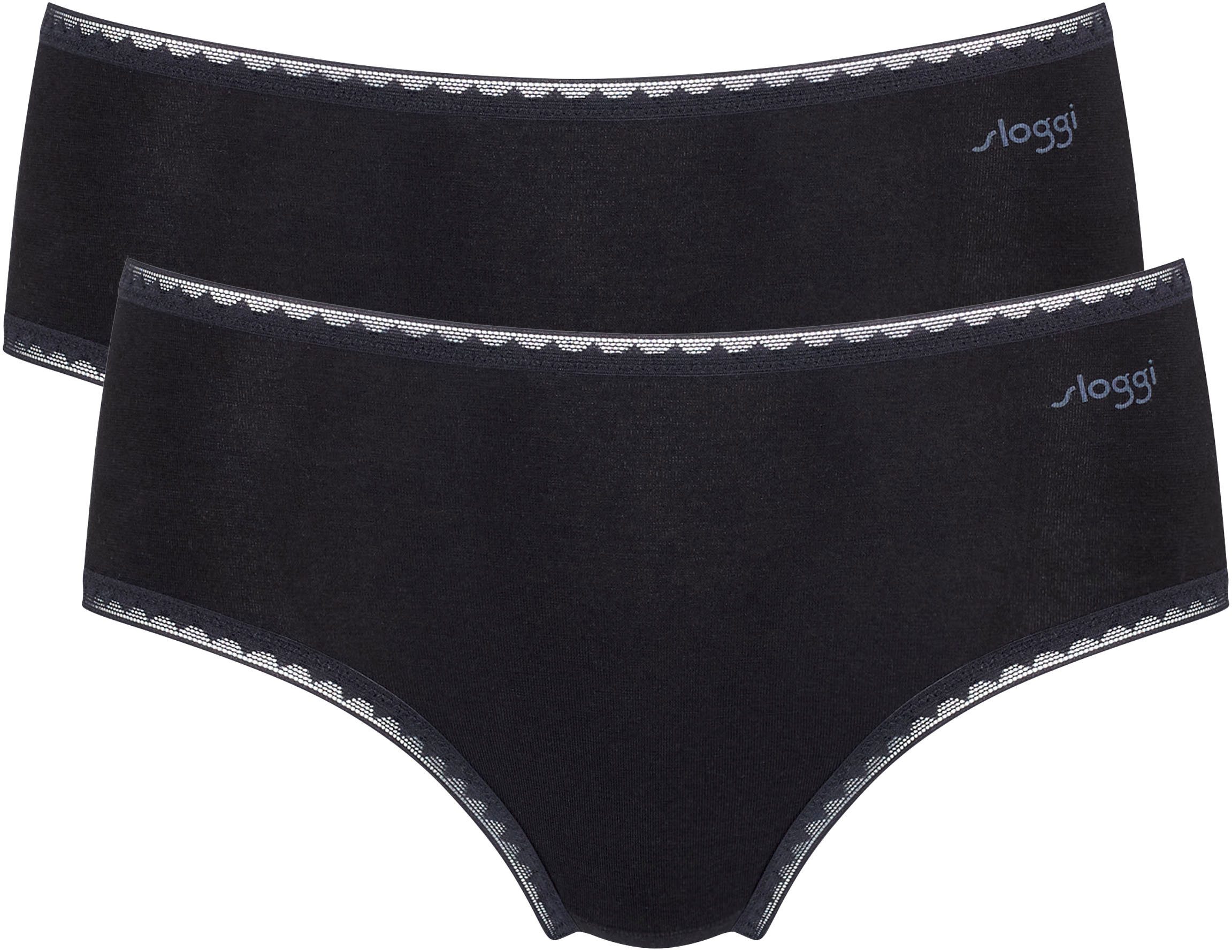 Sloggi Slip GO Midi C2P zachte kantdetails (2 stuks, Set van 2) dames slips maat XL zwart