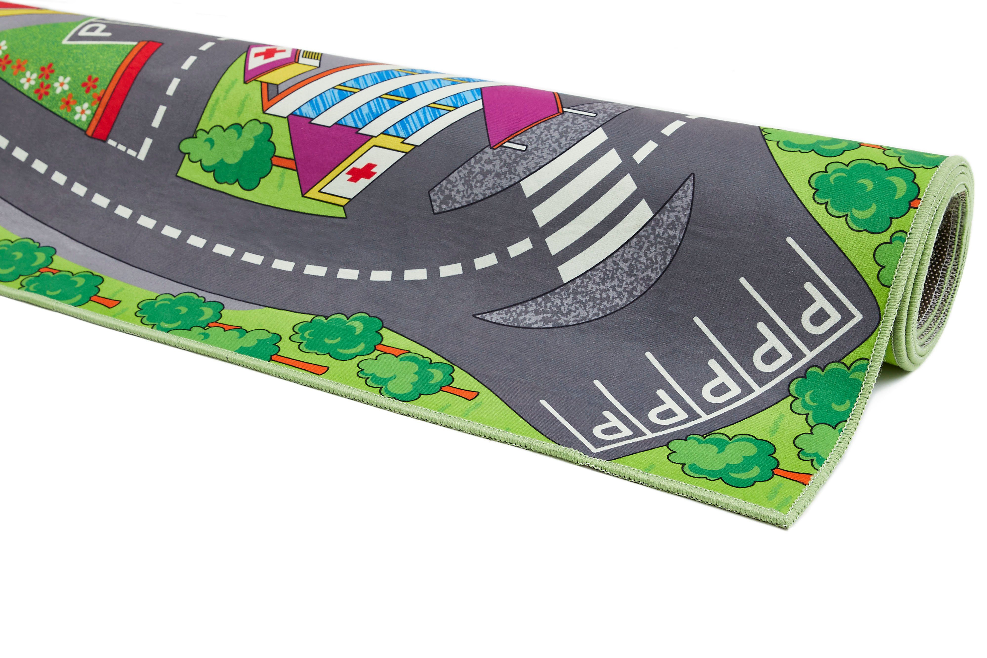 Andiamo Kindervloerkleed Street Straat speel tapijt, zachte speelmat, antislip