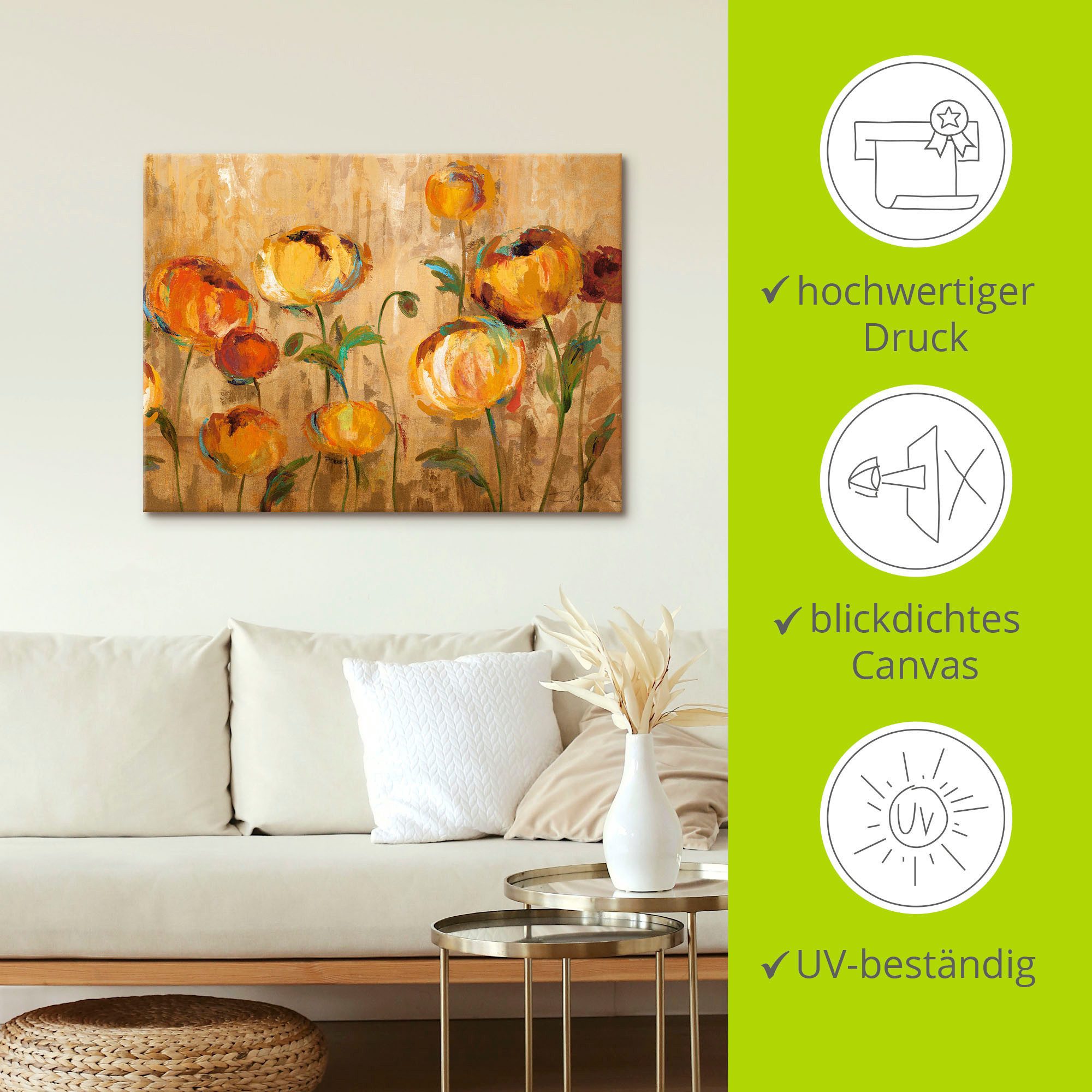 Artland Artprint Blije ranonkel als artprint op linnen, poster in verschillende formaten maten