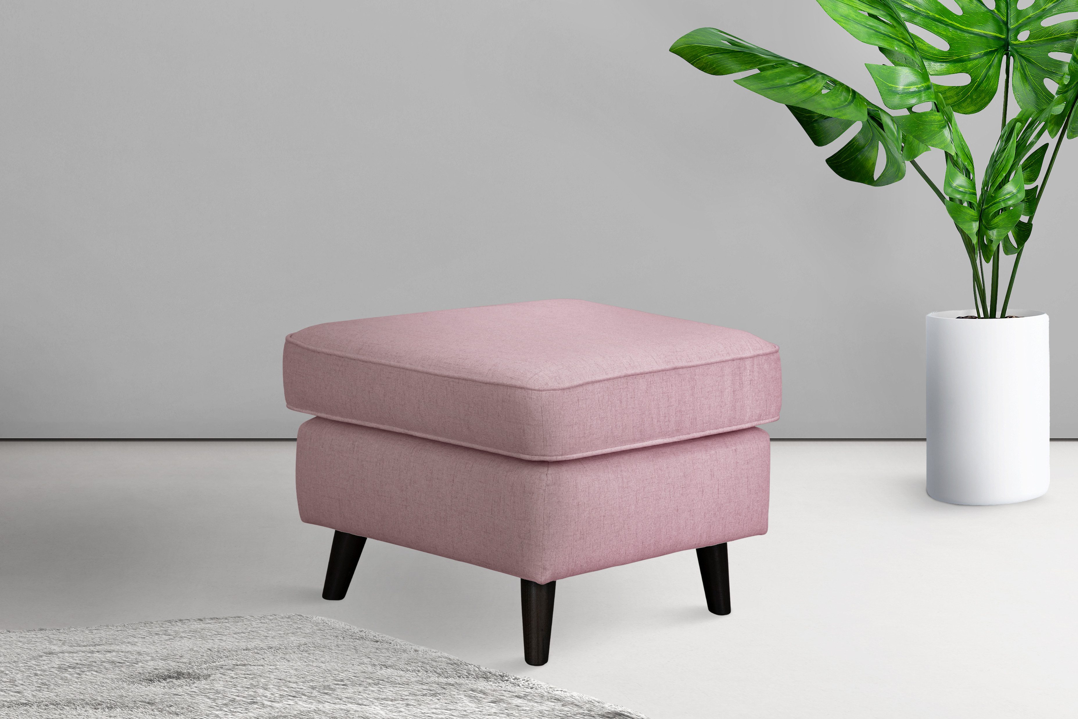 Home affaire Hocker Poef CHISTELLE, ook in bouclé met golfondersteuning, afmetingen: bxdxh: 57x57x46 cm