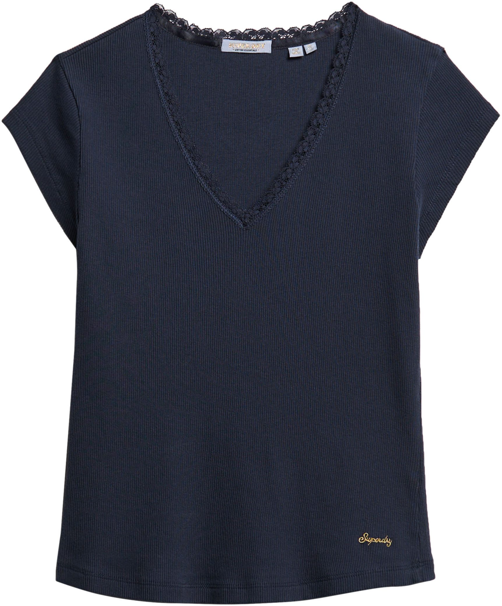 Superdry T-shirt ESSENTIAL LACE TRIM V TEE