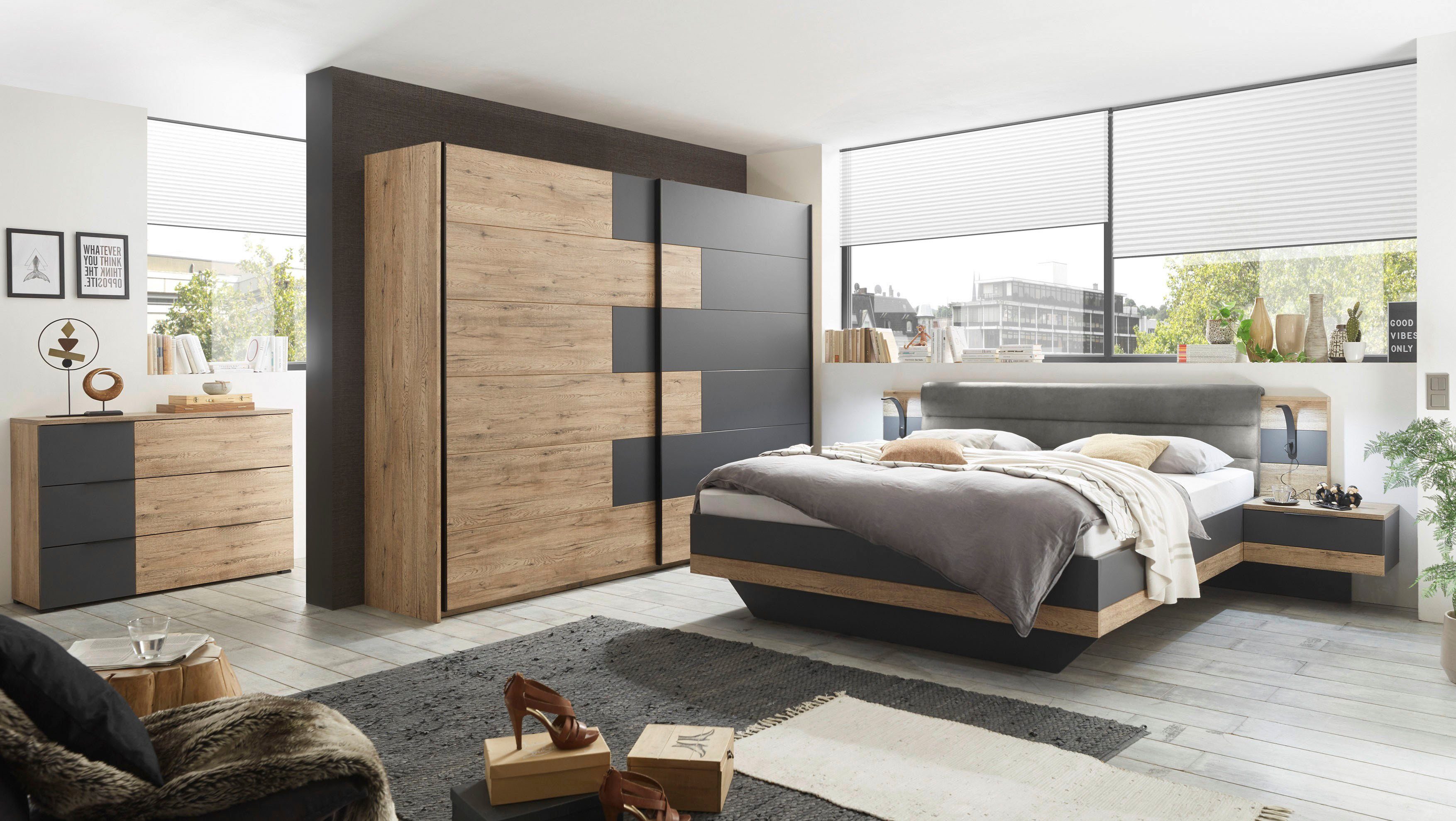 Schlafkontor Bedframe LINEA incl. 2 nachtkastjes