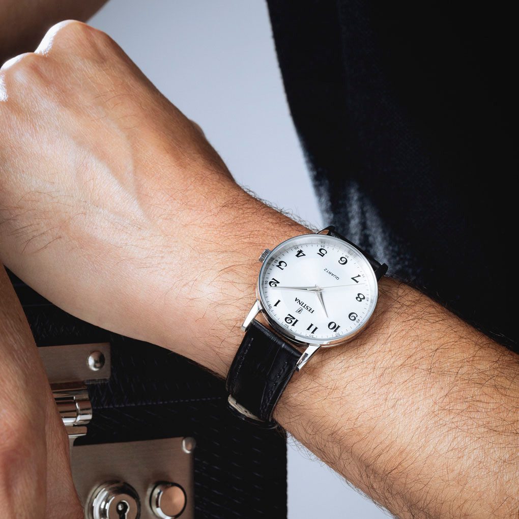 Festina Kwartshorloge Horloge, herenhorloge, leren band, analoog