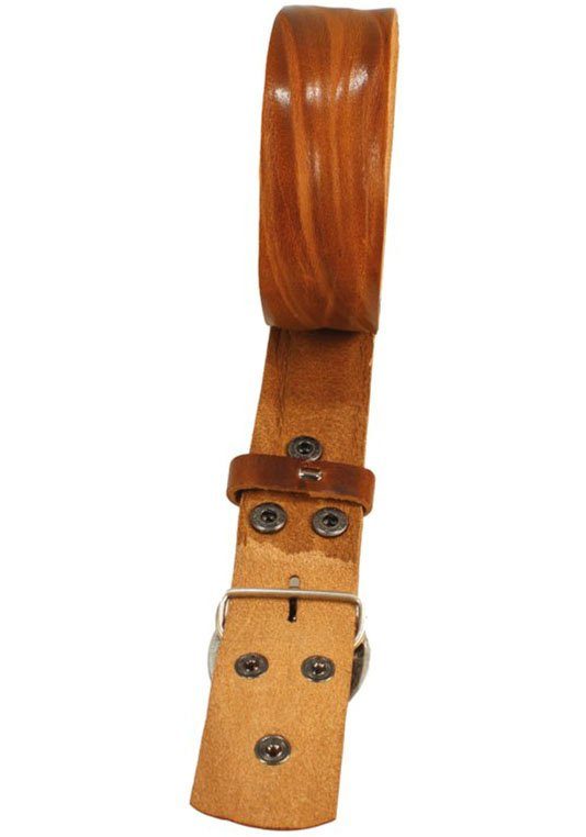 RETTUNGSRING by showroom 019° Leren riem met verwisselbare sluiting "golfbal zilverkleur"