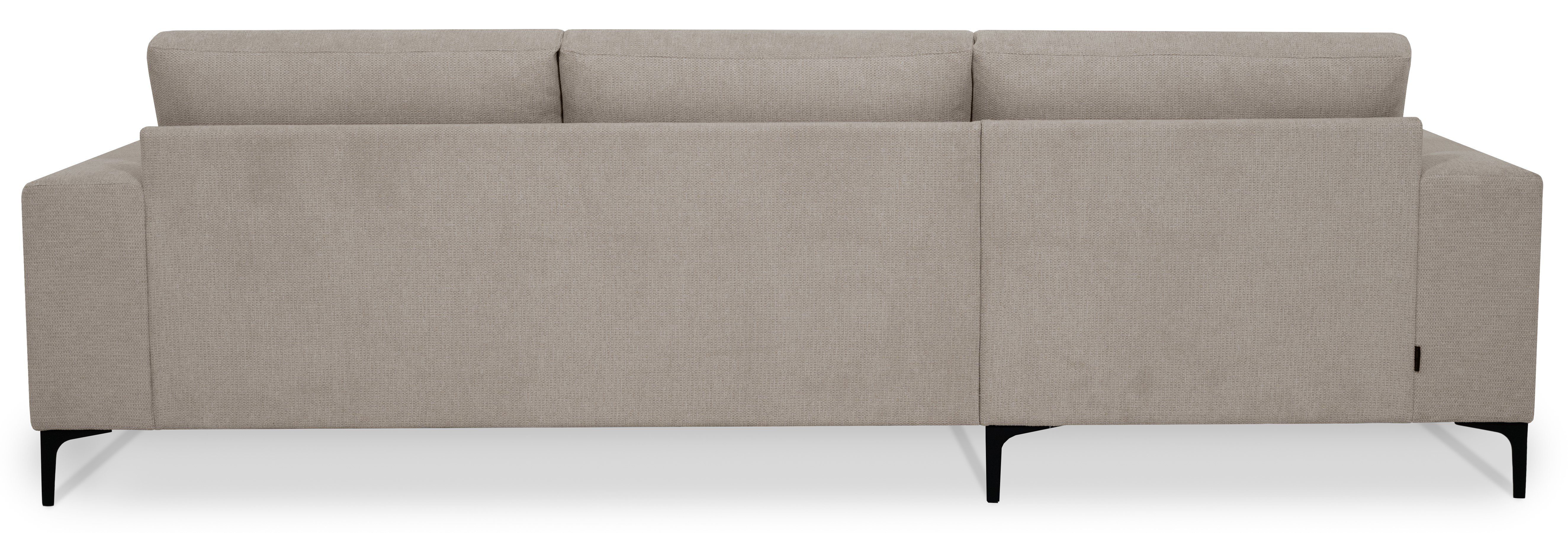 Places of Style Hoekbank Xander, L-model, Breedte 280 cm, soft-touch chenille, zwarte metalen voeten