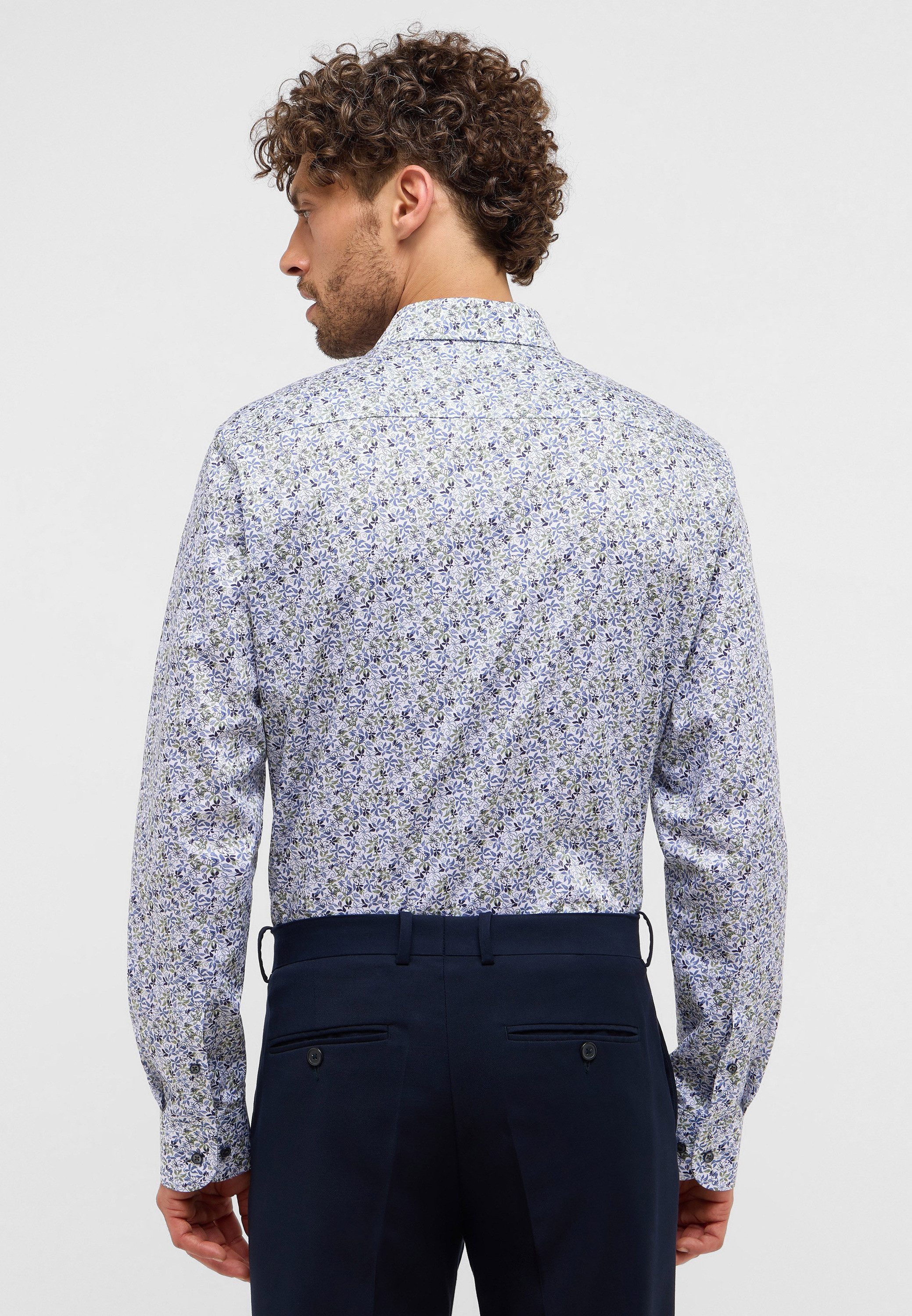 Eterna Overhemd met lange mouwen Slim fit NON IRON (strijkvrij)