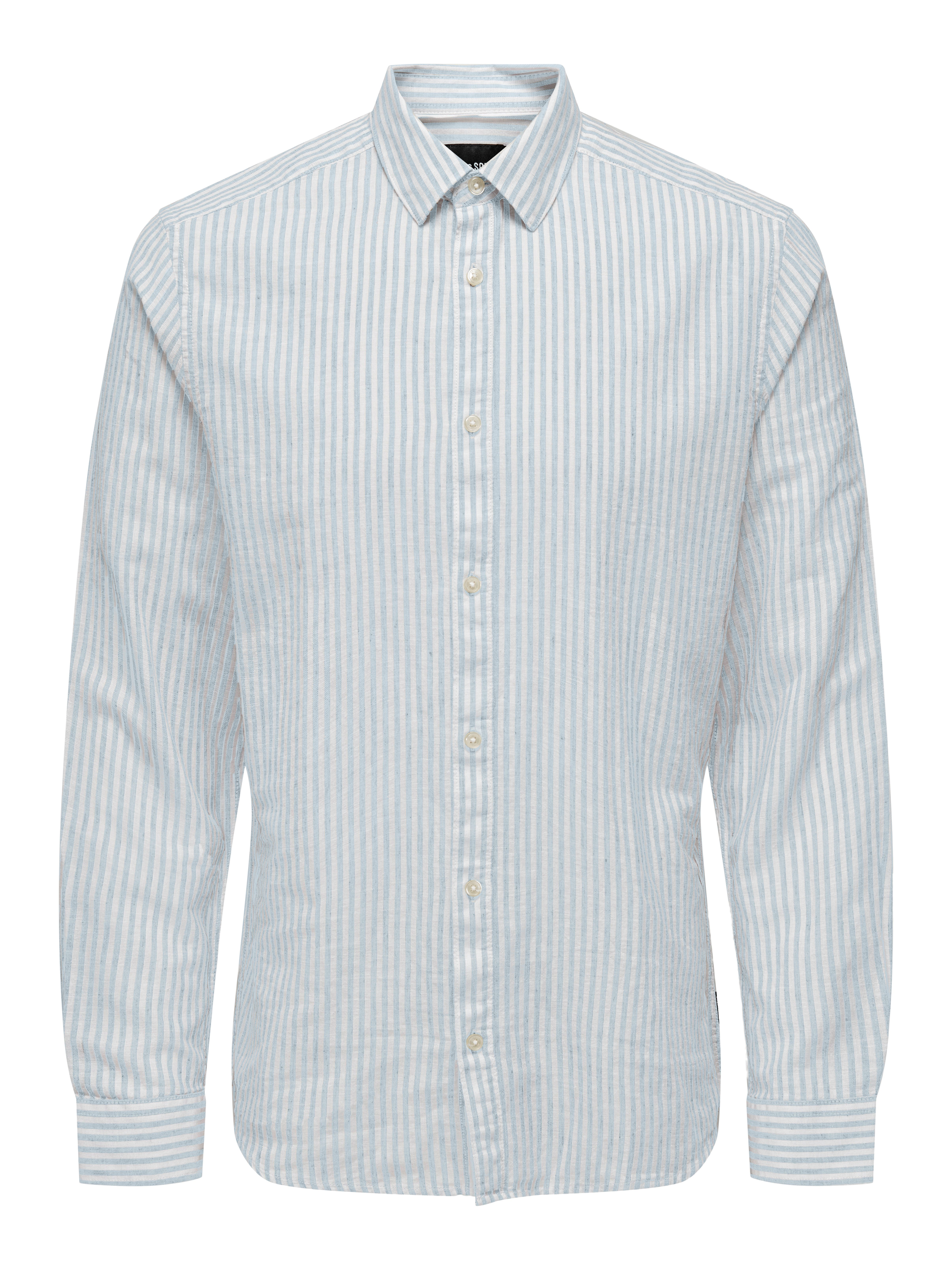 ONLY & SONS Overhemd met korte mouwen ONSCAIDEN LS STRIPE LINEN SHIRT 660 NOOS