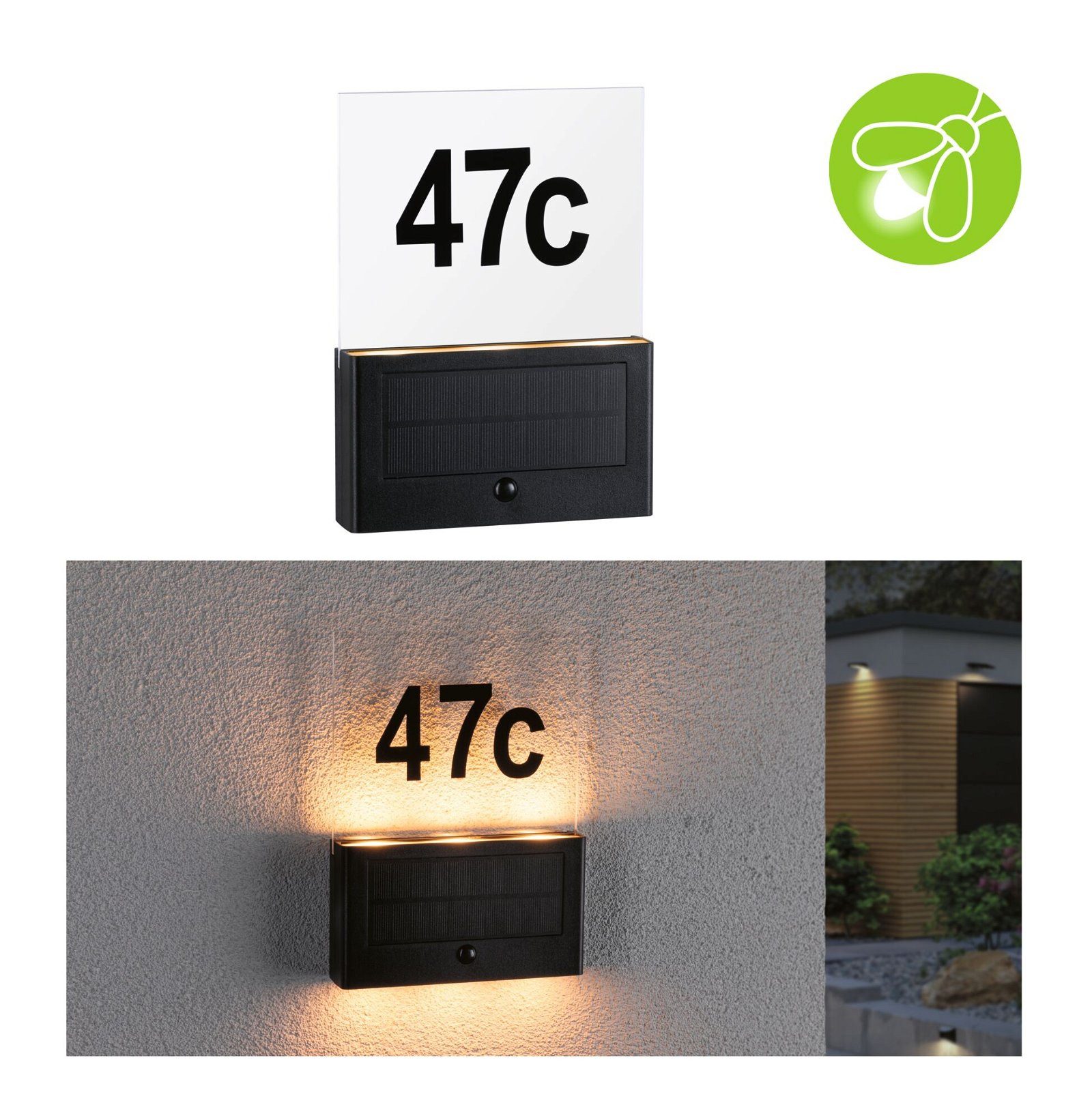 Paulmann Led-wandlamp voor buiten Solar Huisnummerlamp Neda IP44 2200K 18lm Antraciet (1 stuk)