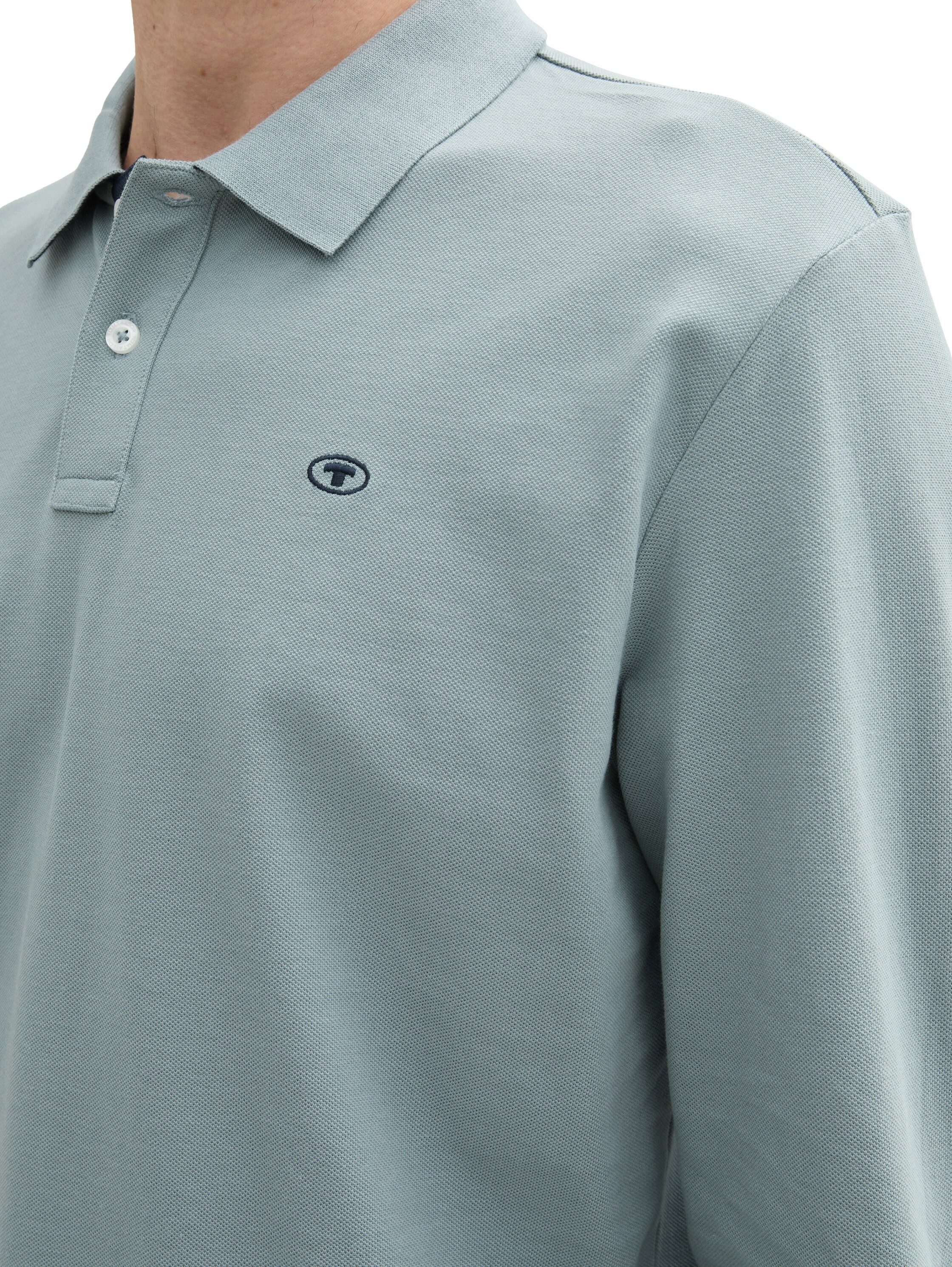 Tom Tailor Poloshirt met lange mouwen met logoborduursel
