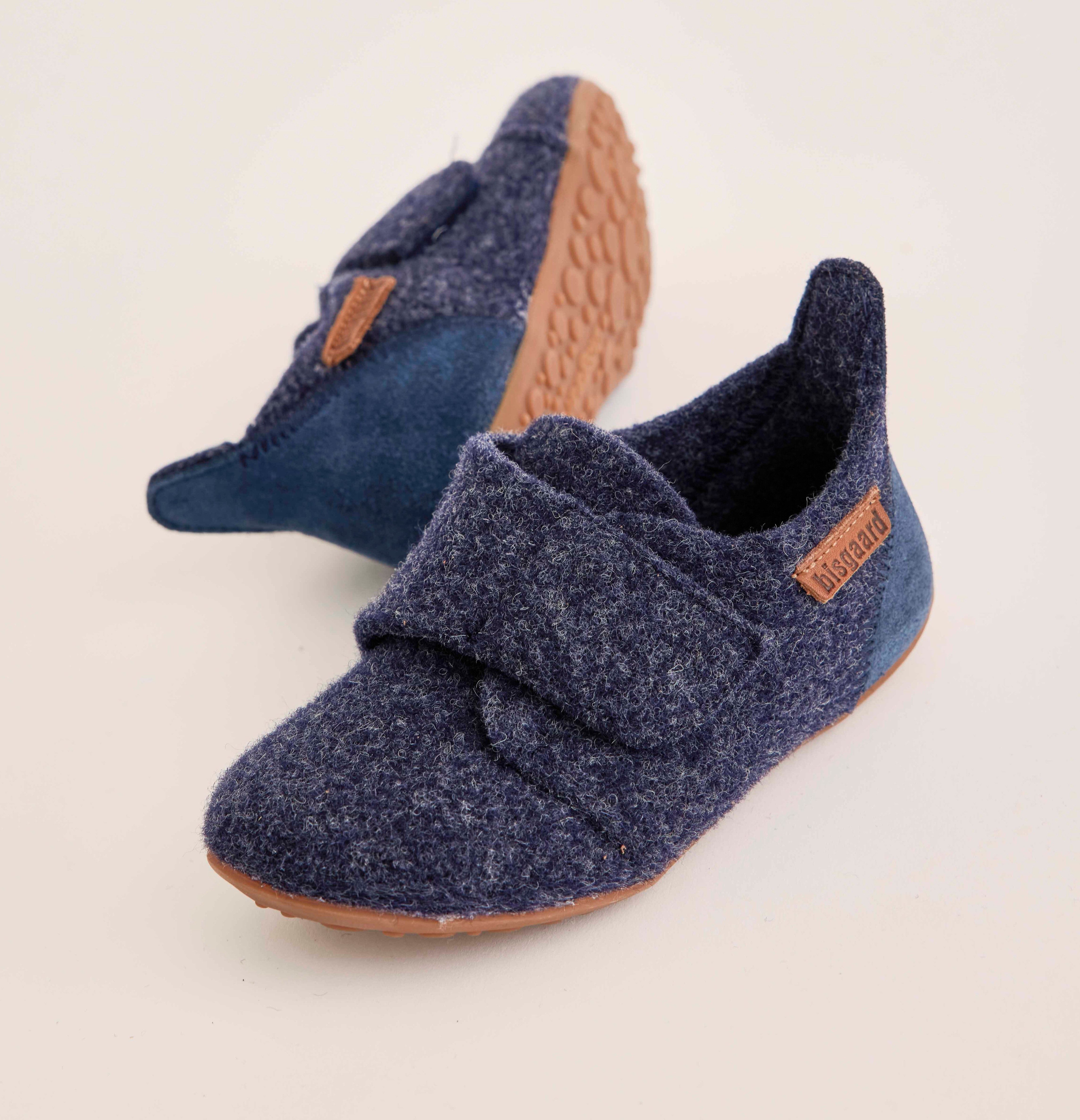 Bisgaard Pantoffels Bisgaard Casual Wool Instapschoen, klittenbandschoen met lamswol gevoerd