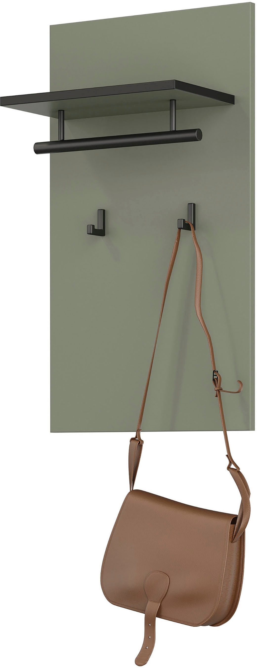INOSIGN Kapstokpaneel Cross,Breedte 40 cm moderne wandplank met haken en kledingstang