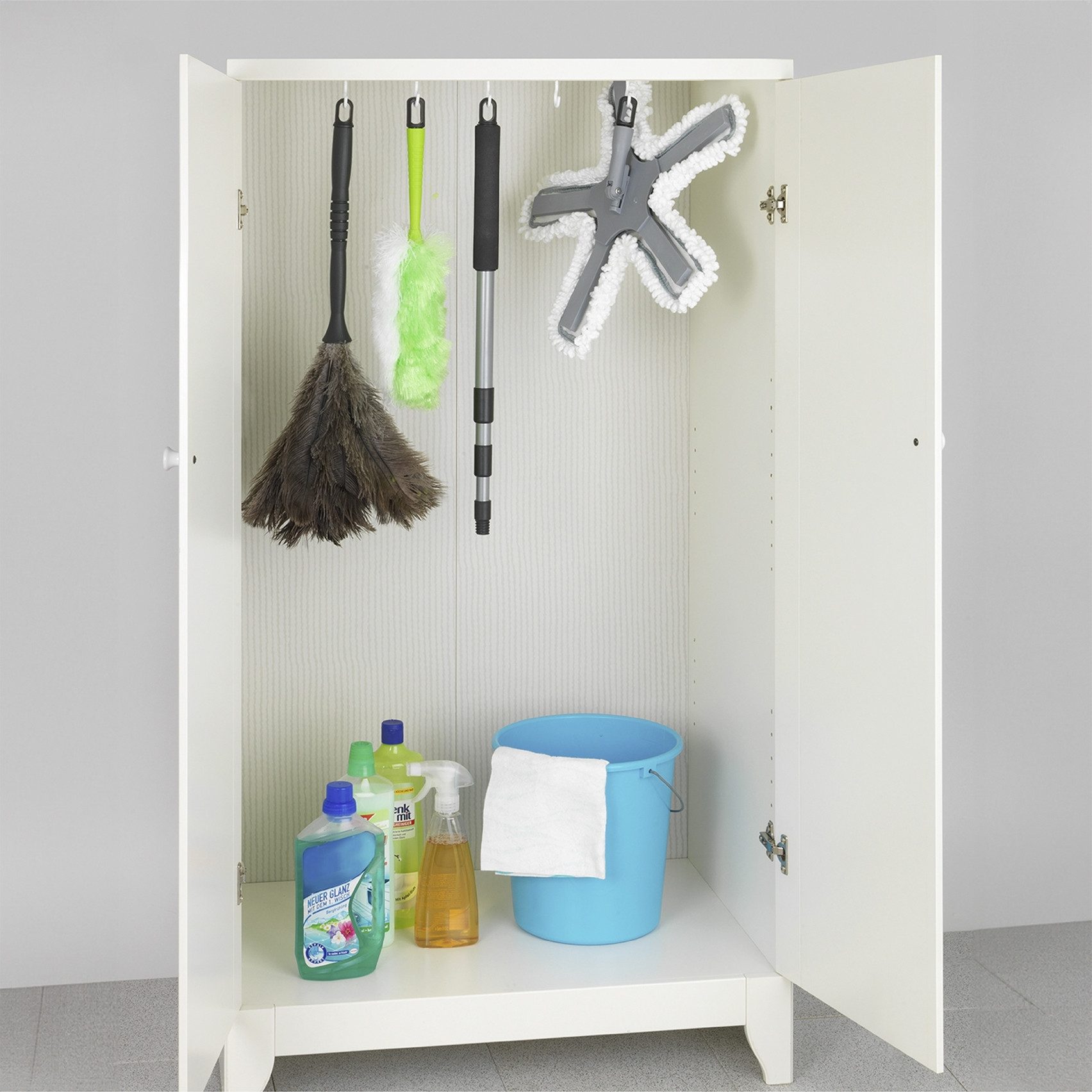 Maximex Vloerwisserset Model octopus met telescopische steel 360° duo-knikgewricht, microvezel bekleding, reinigt alleen met water (set, 4-delig)