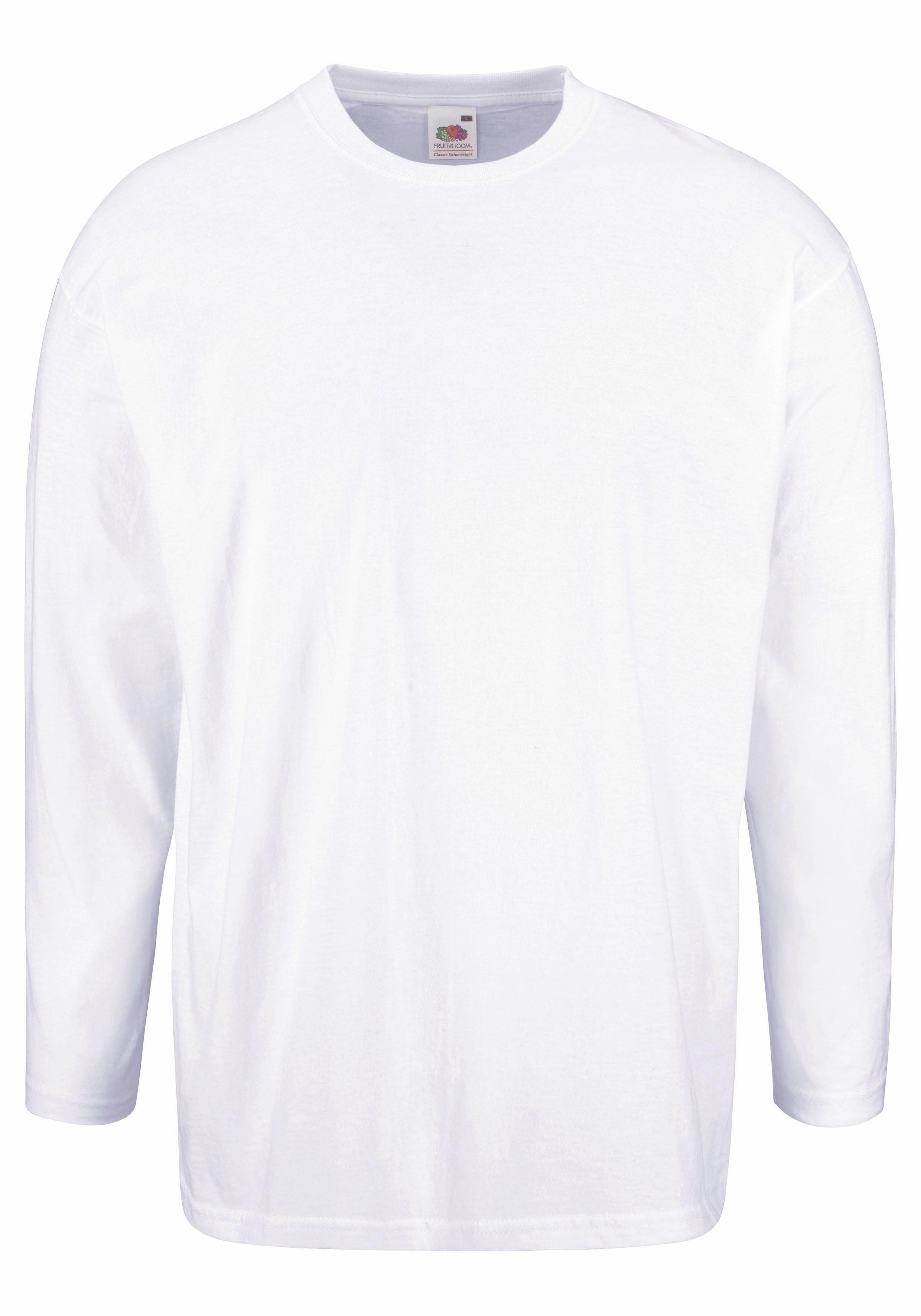 Fruit of the Loom Shirt met lange mouwen van puur katoen (set, 2-delig)
