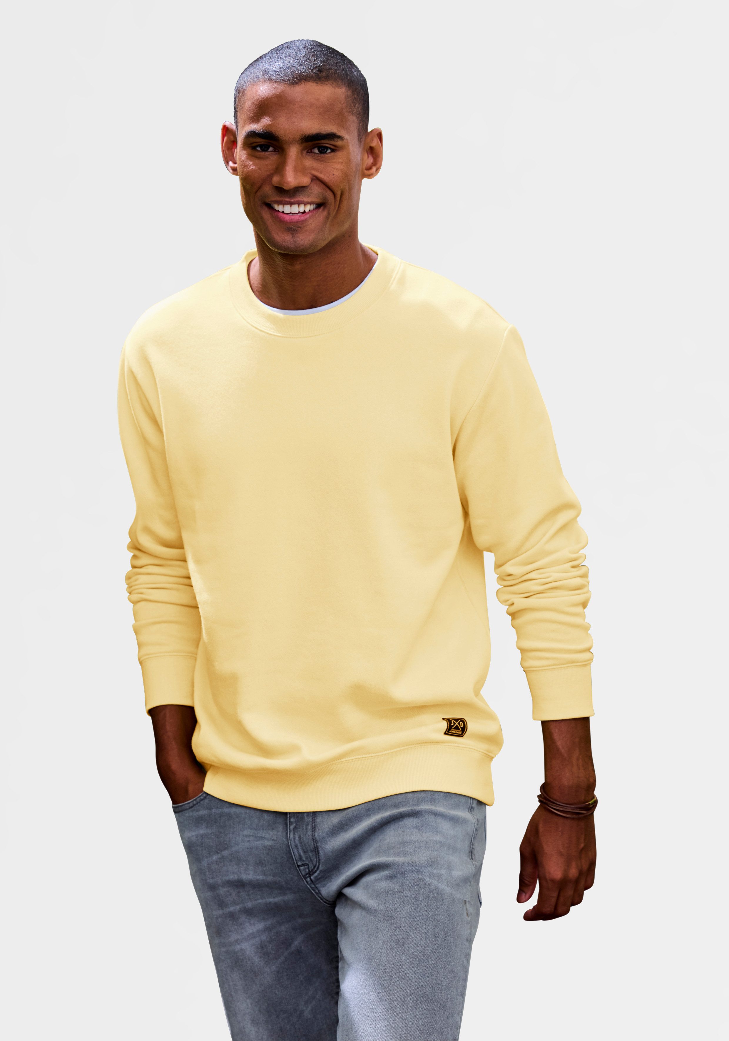 John Devin Sweatshirt Lange mouwen, sweatshirt met ronde hals, katoenmix
